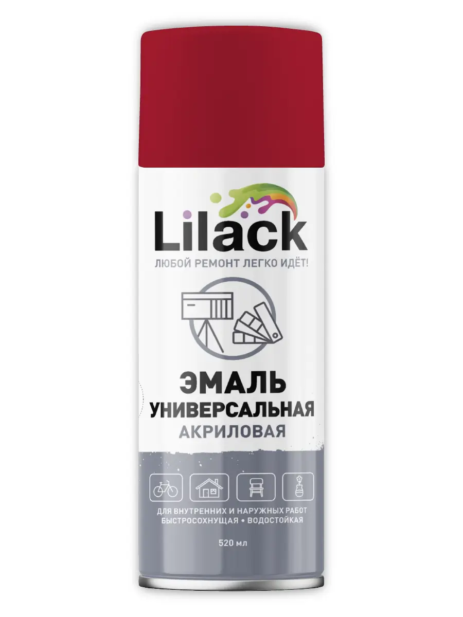 Изображение товара Эмаль аэрозольная универсальная Lilack 7101-04 lk глянцевая цвет красный 0.52 л