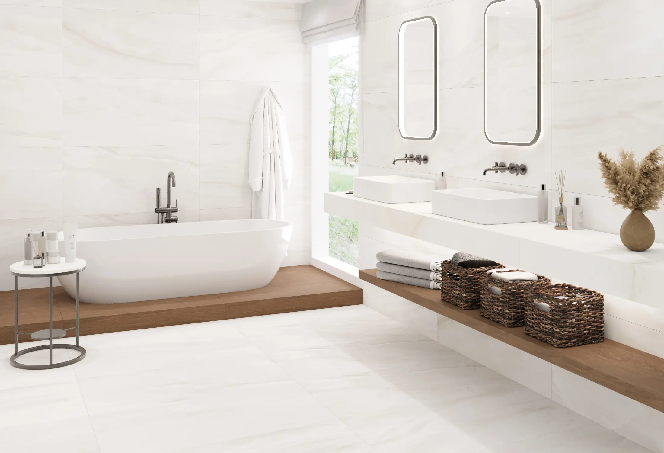 Изображение товара Керамогранит Staro Luna Rossa 60x120 см белый сатинированный для пола и стен