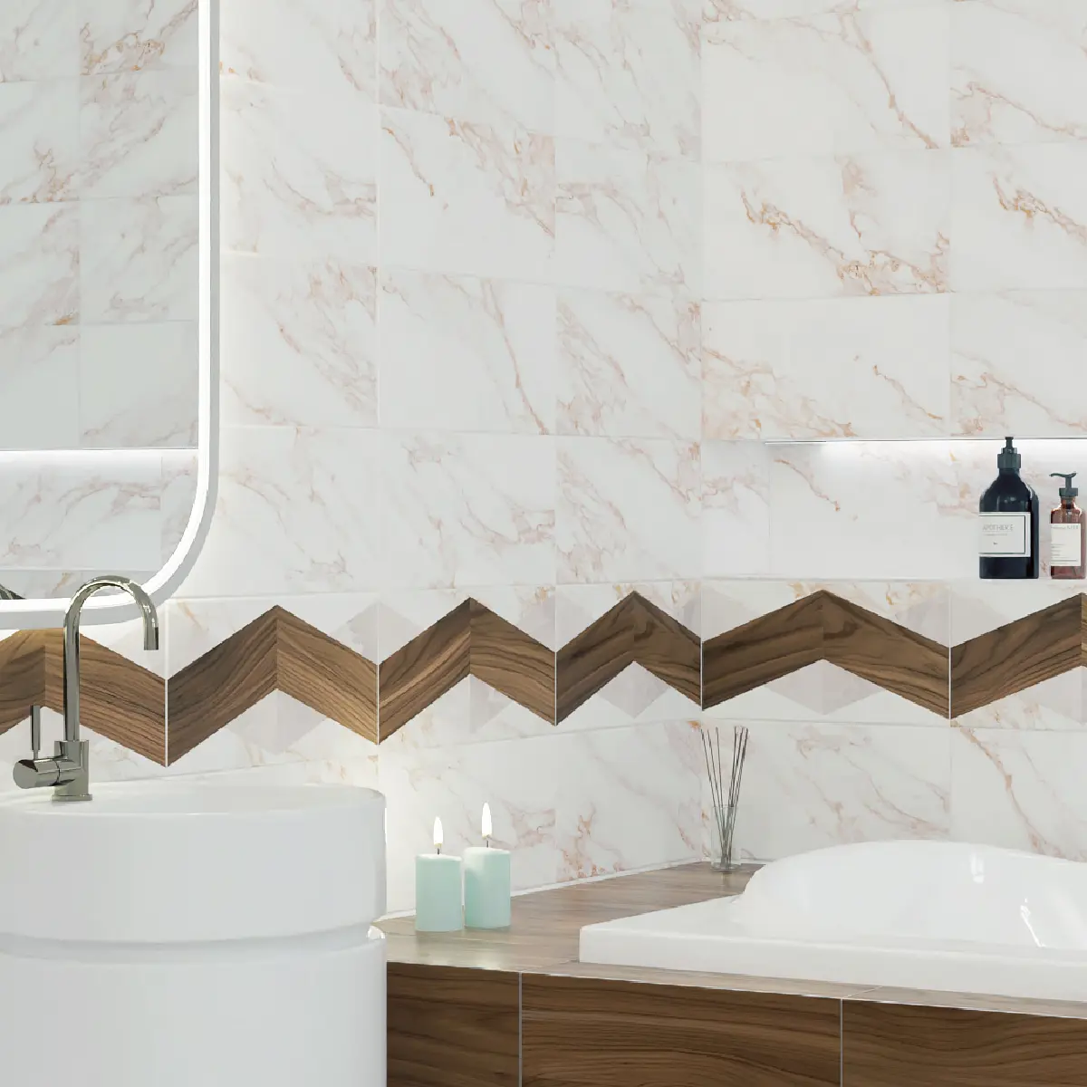 Изображение товара Настенная плитка KREAFORTA Mersey Wood Mix 20x40 см матовая