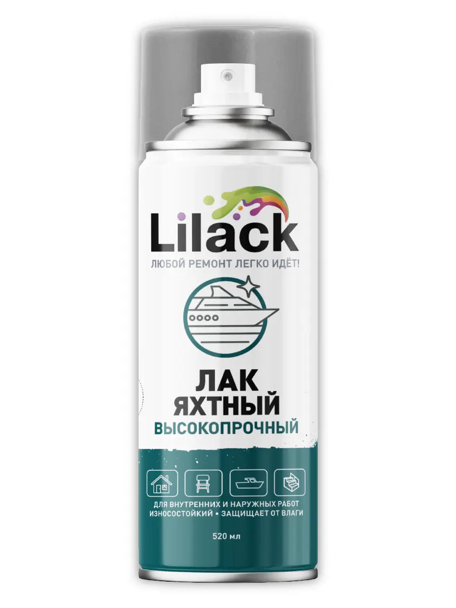 Изображение товара Лак аэрозольный Lilack яхтный 7134-32 LK бесцветный глянцевый 520 мл
