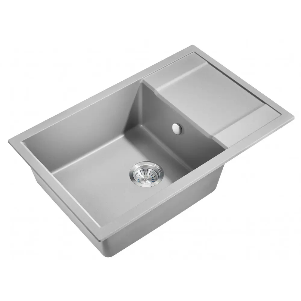 Изображение товара Врезная мойка Milacio Navarra 78 78x19 см искусственный камень цвет серый металлик