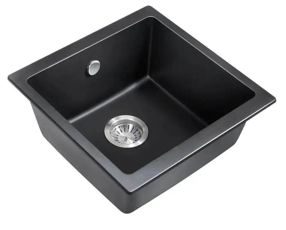 Изображение товара Врезная мойка Milacio Leon 45 45x46x19 см искусственный камень цвет черный матовый