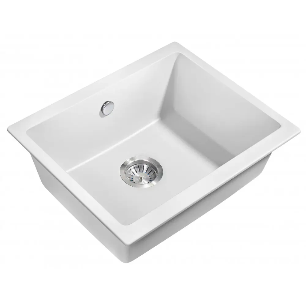 Изображение товара Врезная кухонная мойка Milacio Leon 55 из искусственного камня белая матовая 55x46 см