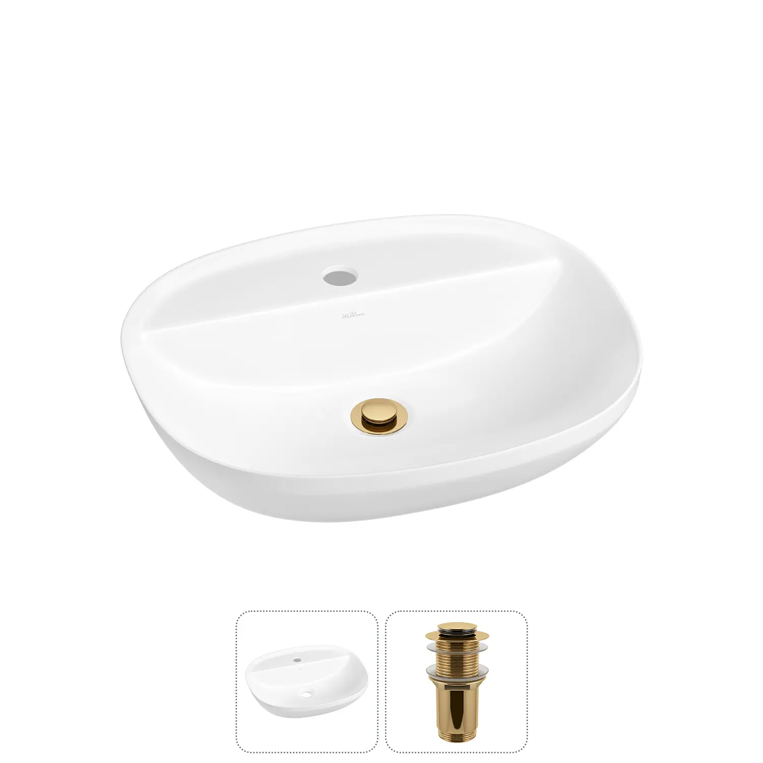 Изображение товара Раковина Wellsee cute twin r 20213340R 50см цвет раковина 2 в 1: д/к