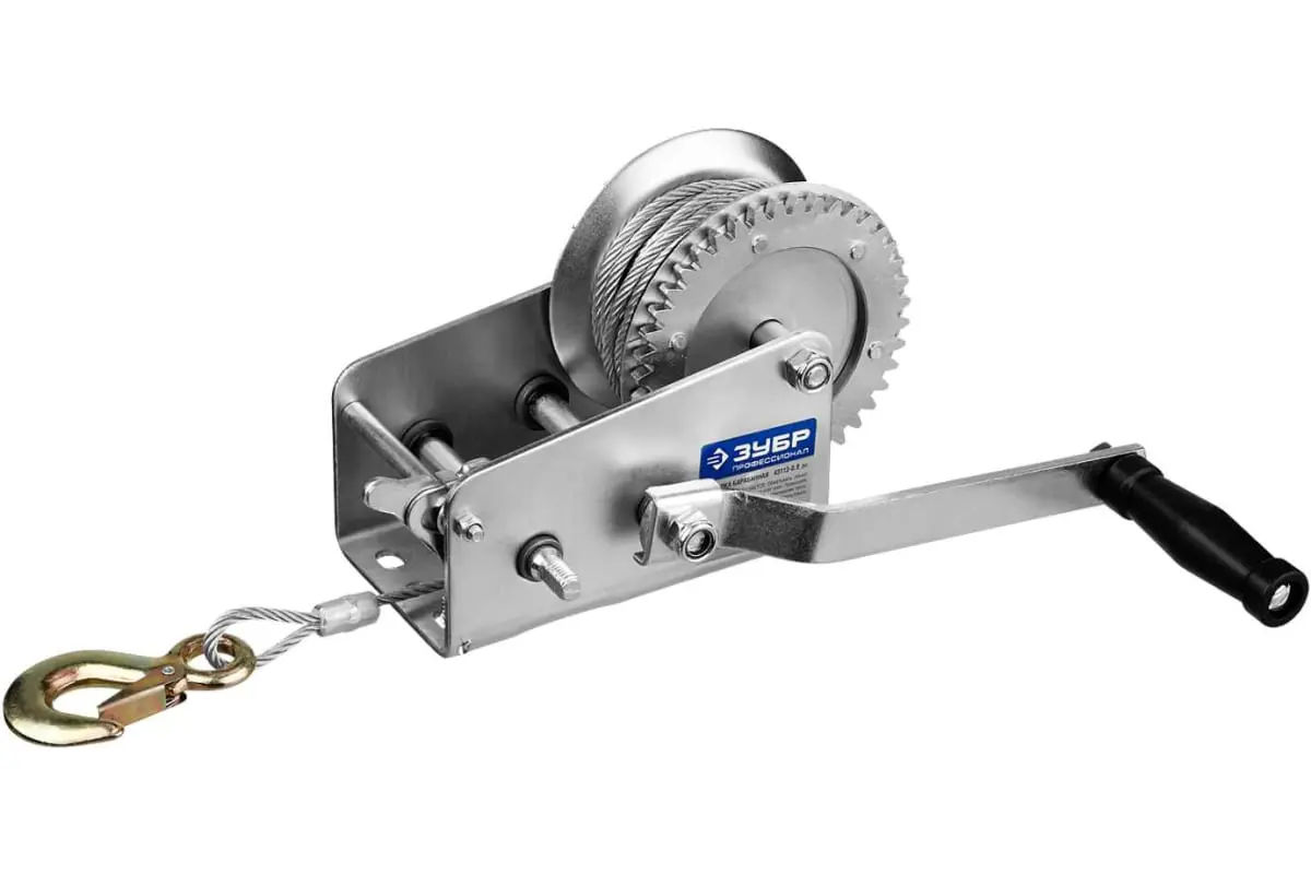 Изображение товара Лебедка ручная барабанная Зубр Профи 43113-0.9_z01 900 кг 8 м
