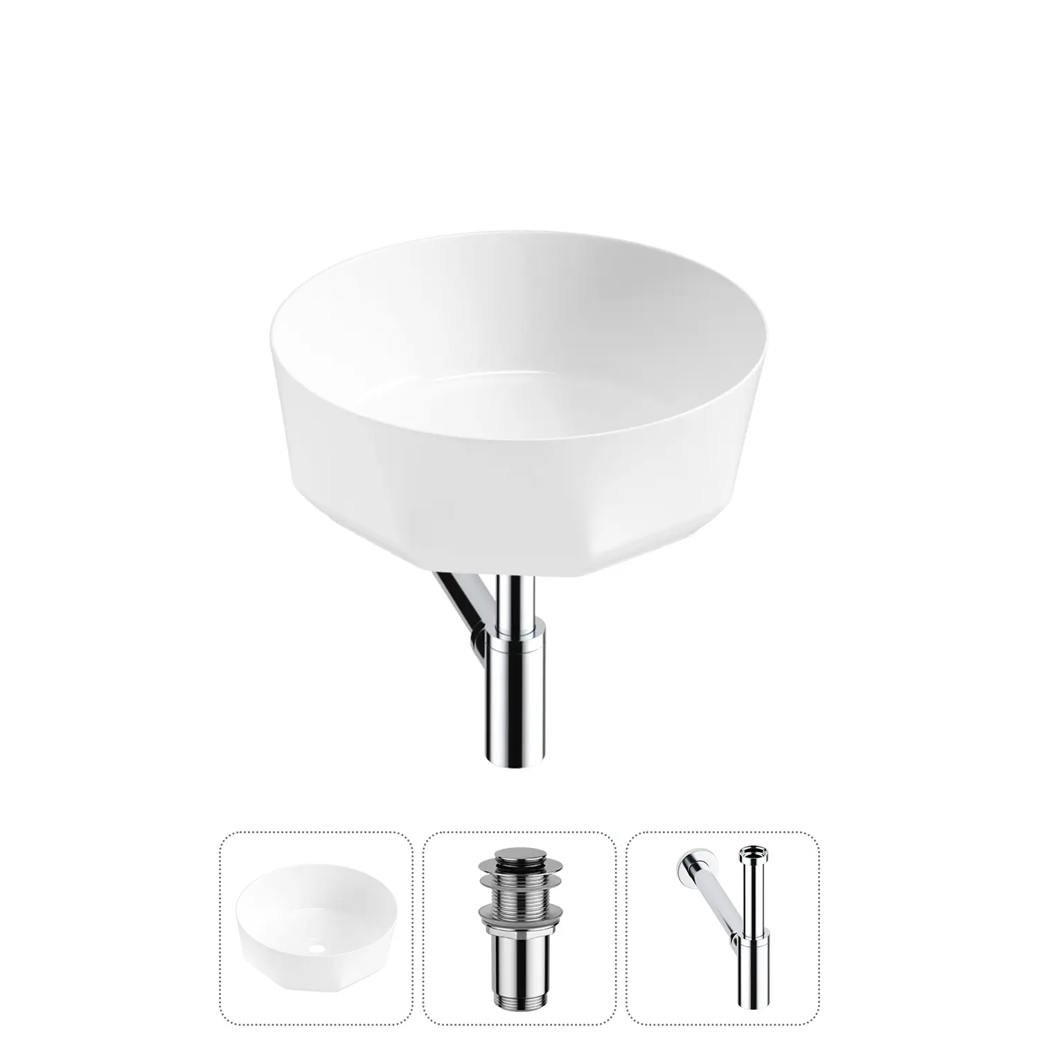 Изображение товара Раковина Lavinia boho bathroom sink 20215793R 42см цвет раковина 3 в 1: донный клапан, сифон
