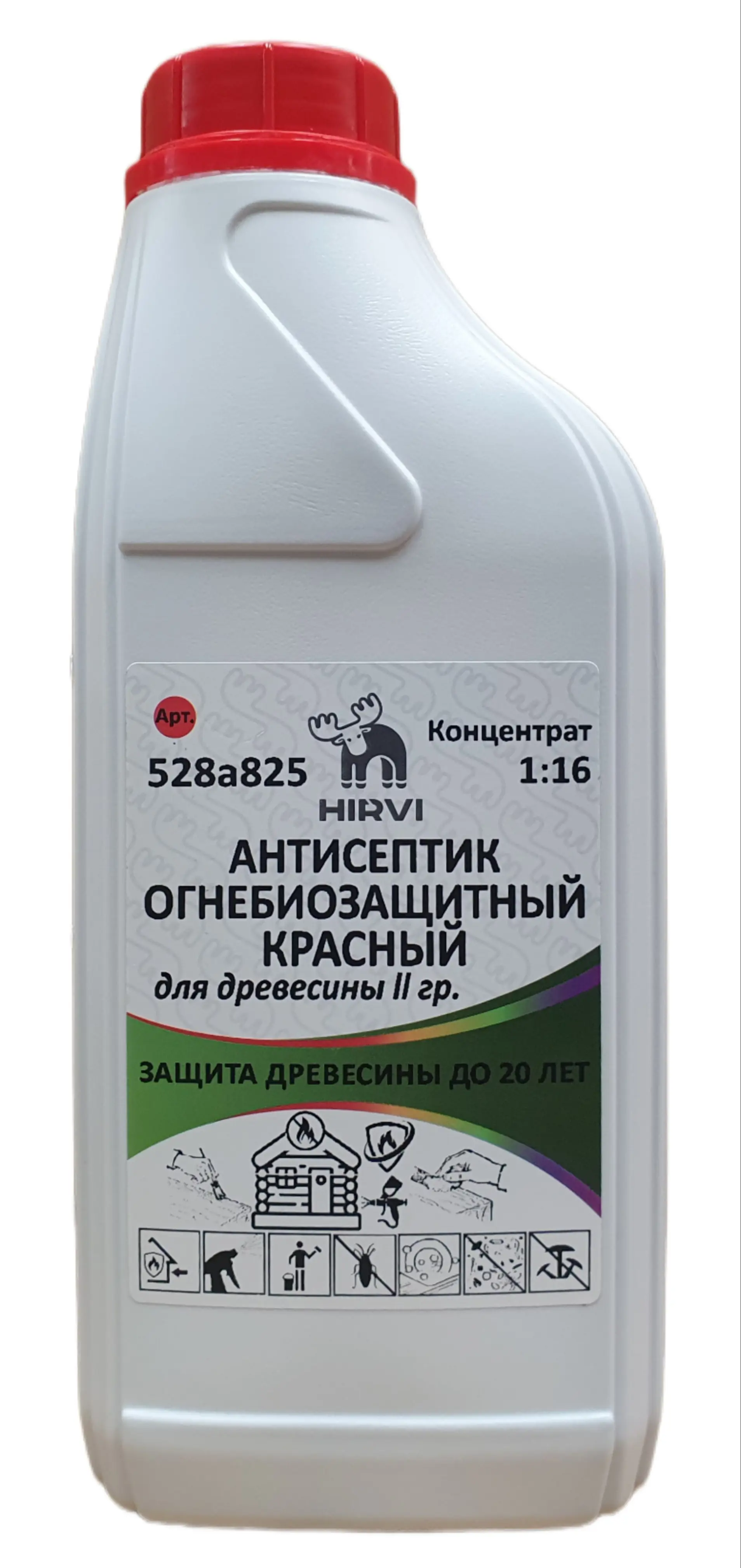 Изображение товара Огнезащитная пропитка 2 группа Hirvi 528а825 цвет красный 1 л