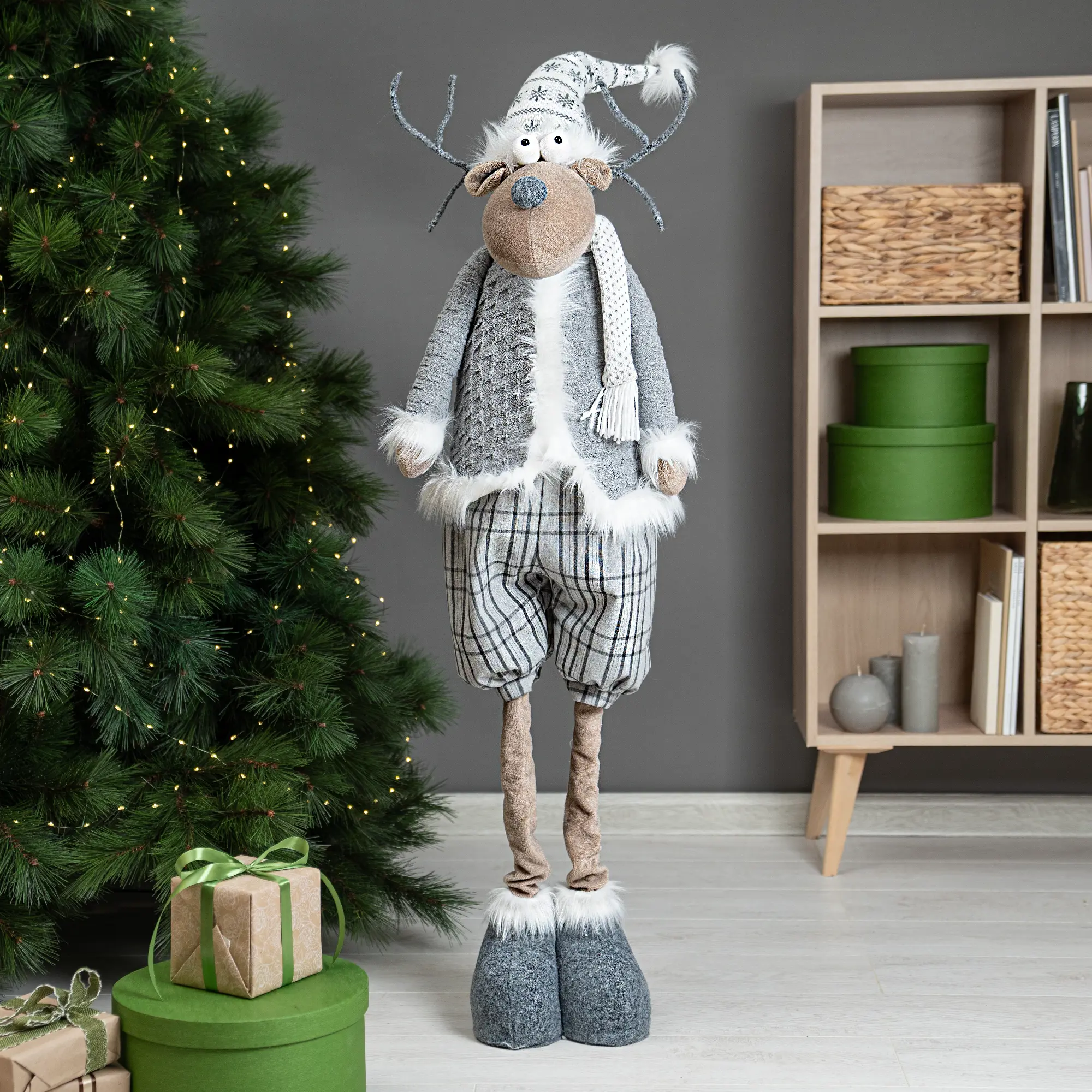 Изображение товара Фигура декоративная KREAFORTA Олень 120 см серый