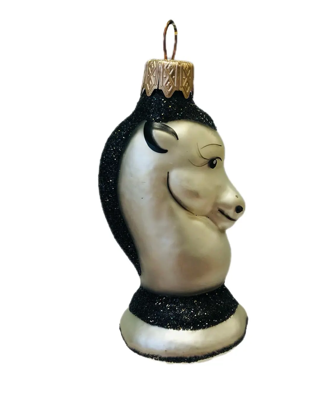 Изображение товара Елочная игрушка Коломеев «Шахматный конь» ФУ-293, 9x5 см, стекло, цвет разноцветный