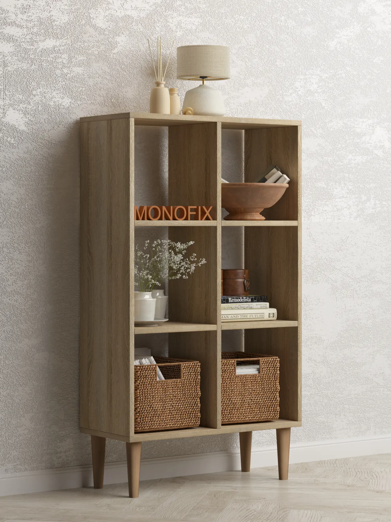 Изображение товара Вертикальный стеллаж ОДОС MONOFIX 69x120 см ЛДСП цвет сонома