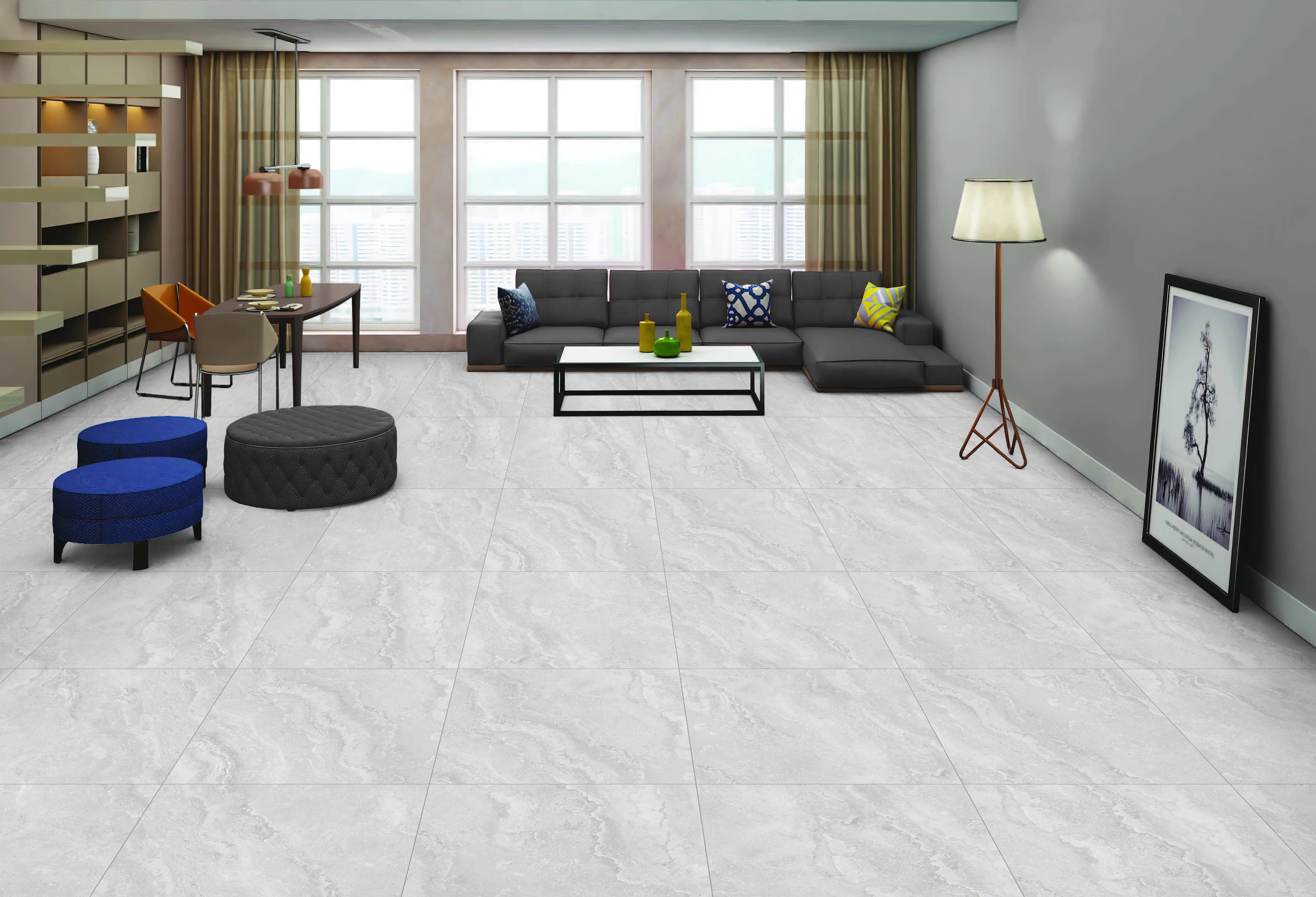 Изображение товара Керамогранит KERALD Listelo Smoke Matt 60x60см светло-серый матовый