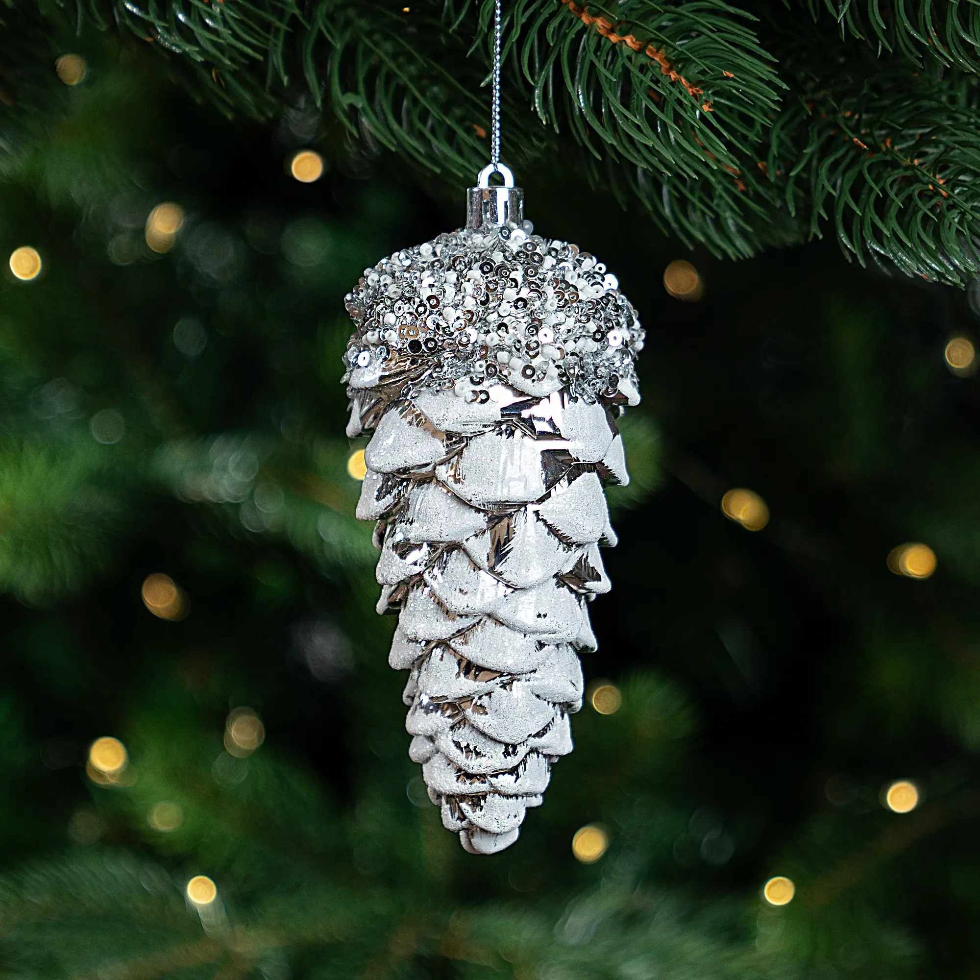 Изображение товара Украшение декоративное KREAFORTA Шишка 16 см серый