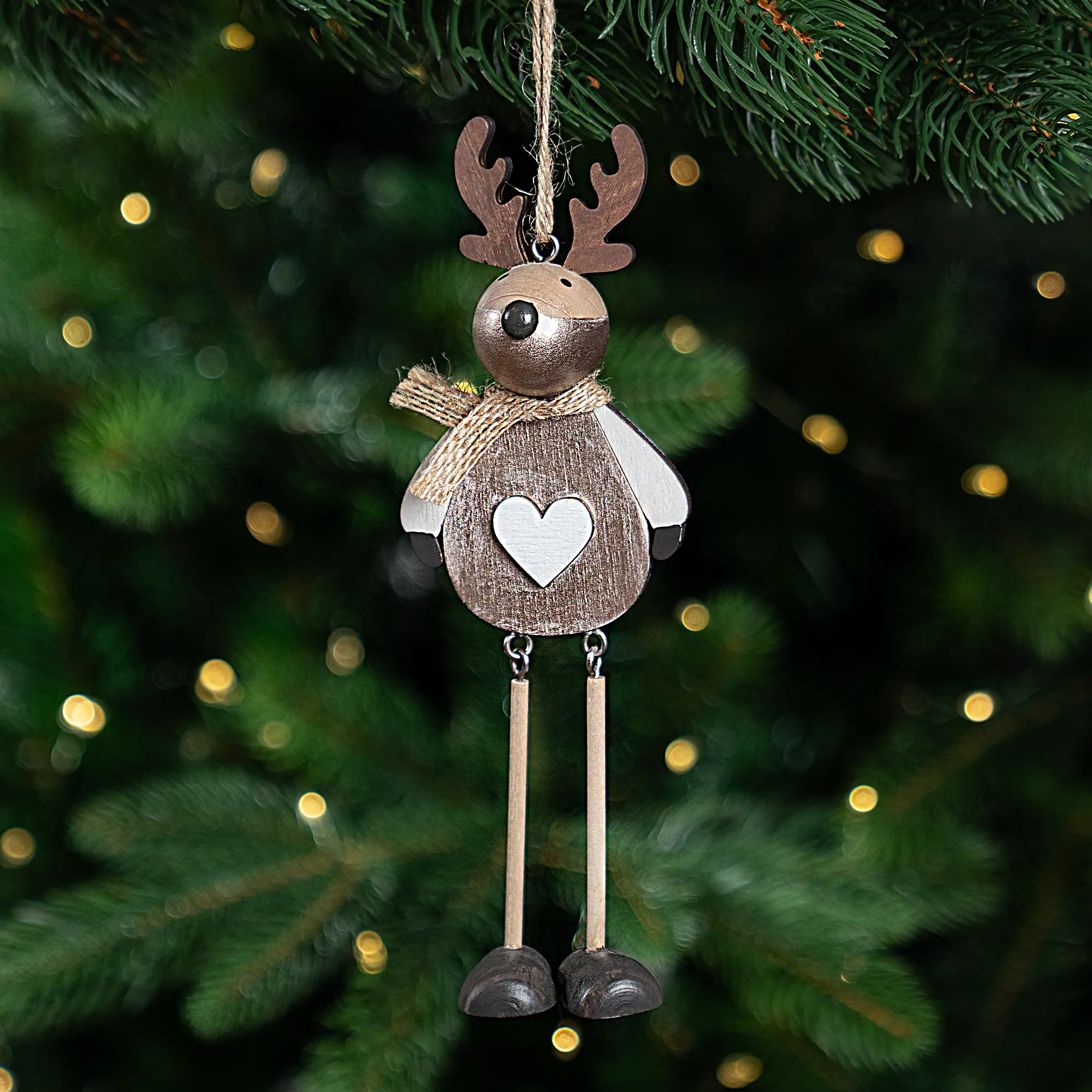 Изображение товара Украшение декоративное подвесное KREAFORTA Олень 19 см шампань