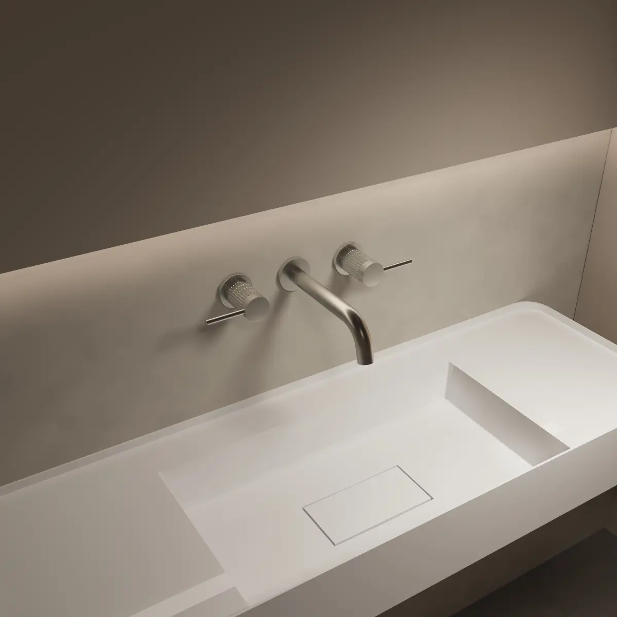 Изображение товара Смеситель для раковины Vincea Groove VBFW-4G1BN встраиваемый двухвентельный цвет брашированный никель