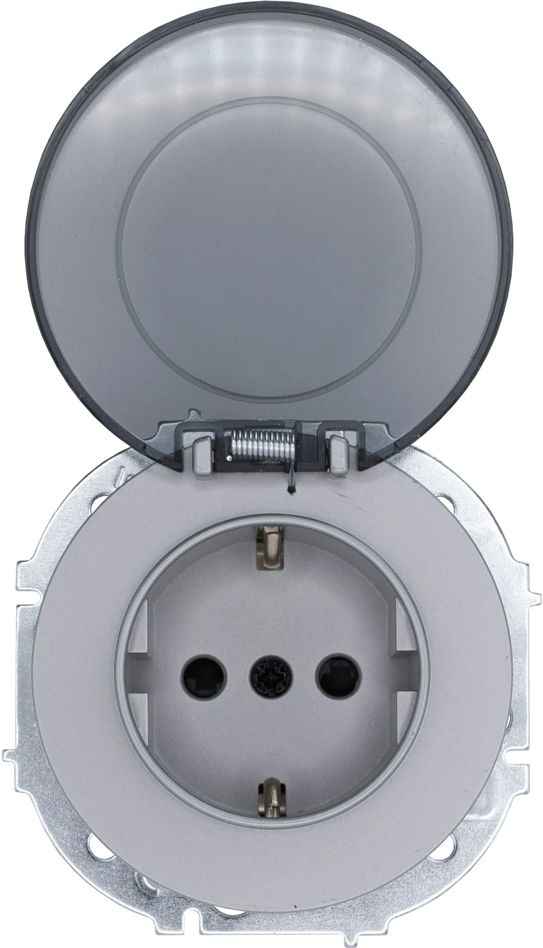 Изображение товара Встраиваемая розетка Osen с заземлением IP44 серый пластиковый корпус