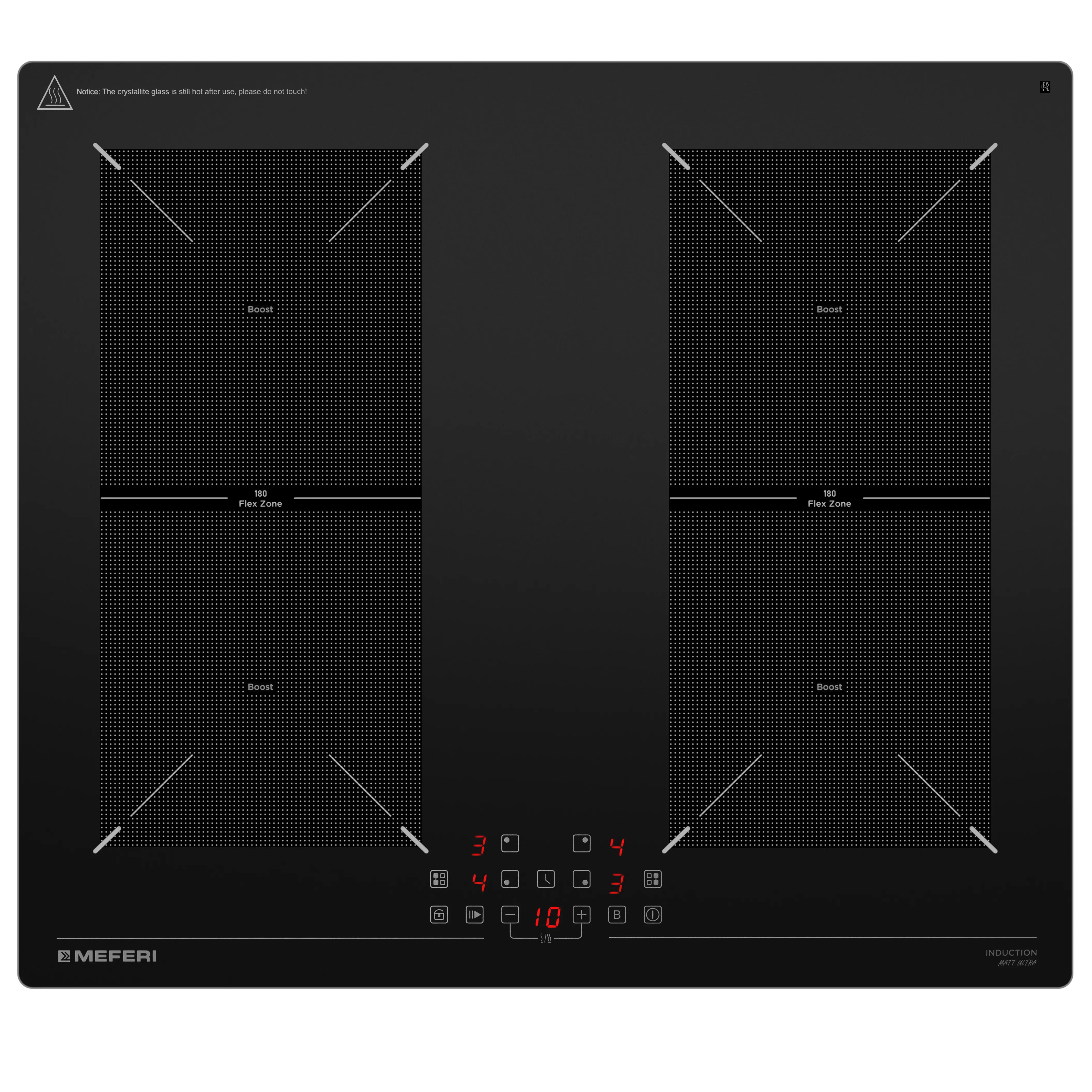 Изображение товара Индукционная варочная панель MEFERI MIH604BK MATT ULTRA 59 см 4 конфорки черная