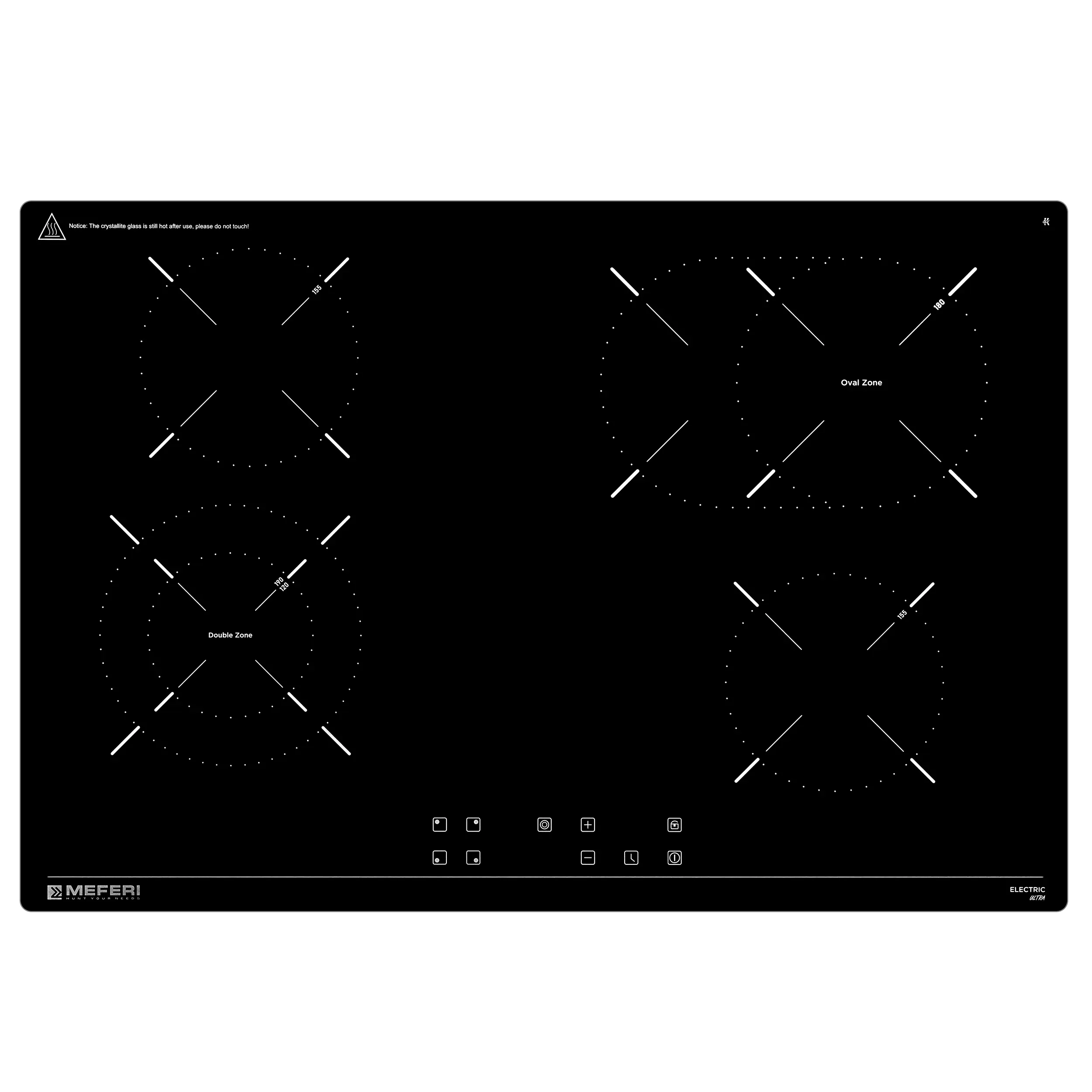 Изображение товара Электрическая варочная панель Meferi MEH754BK ULTRA 75 см 4 конфорки цвет черный