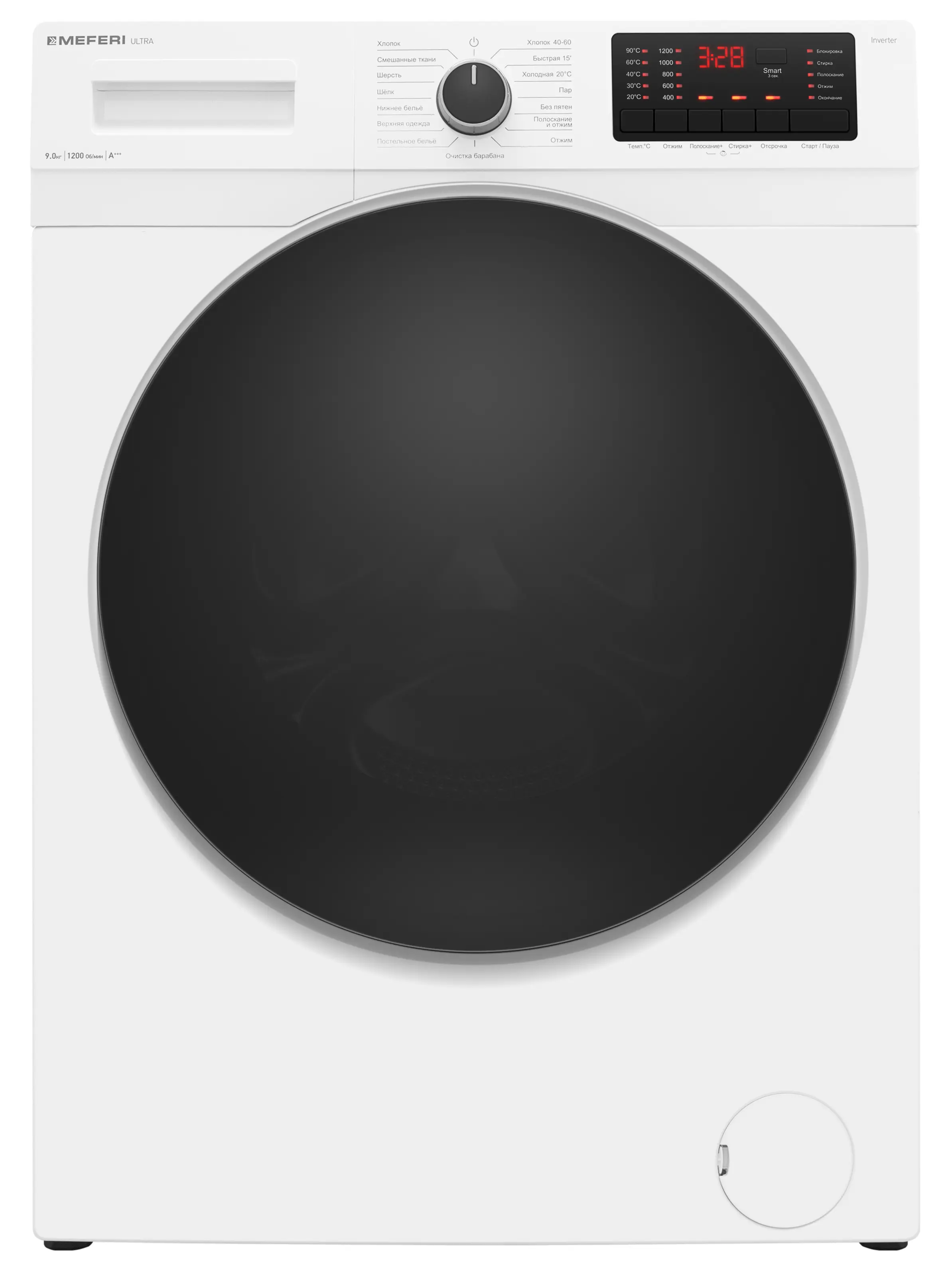 Изображение товара Стиральная машина Meferi Mfw091216wh ultra 60x84x48 см 9 кг цвет белый