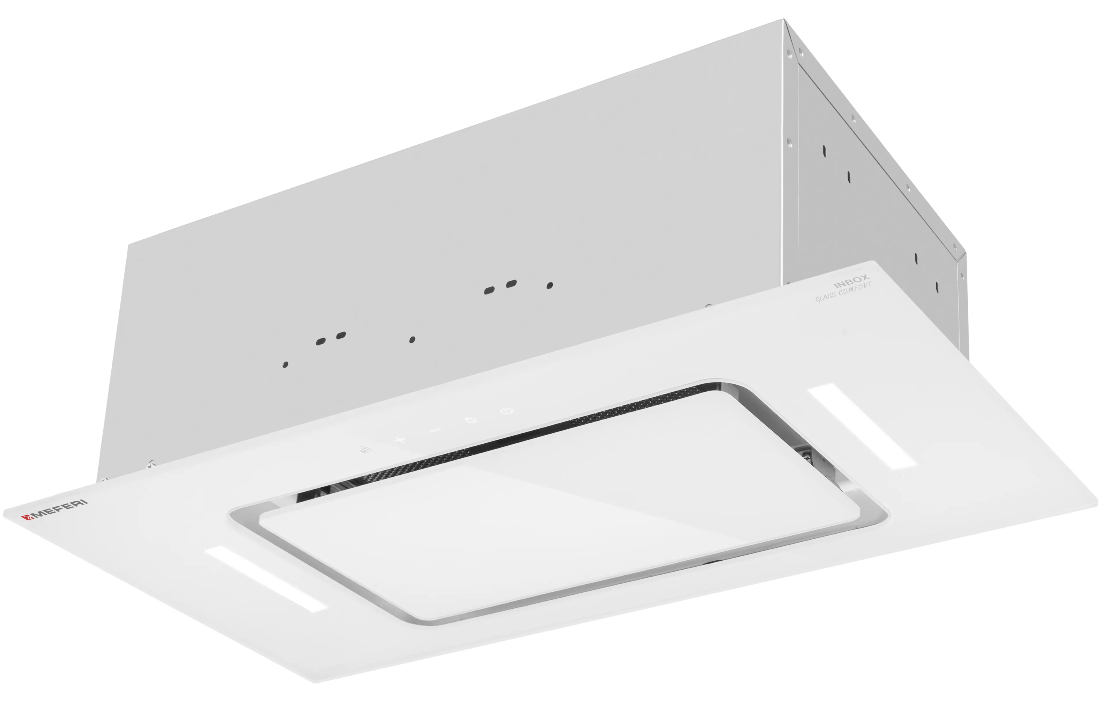 Изображение товара Полновстраиваемая вытяжка MEFERI INBOX60WH GLASS COMFORT 60 см белая