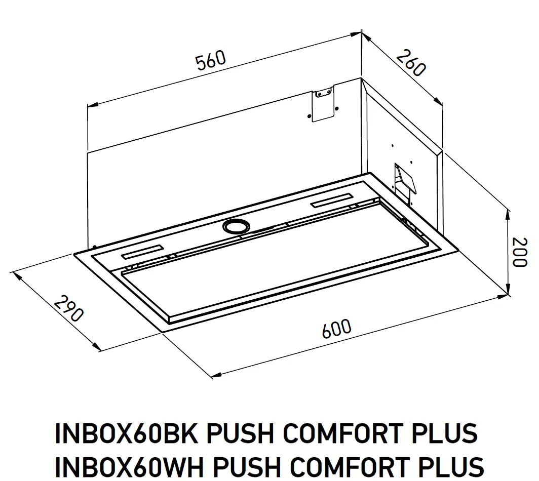 Изображение товара Встраиваемая вытяжка MEFERI INBOX60WH PUSH COMFORT PLUS 60 см белая