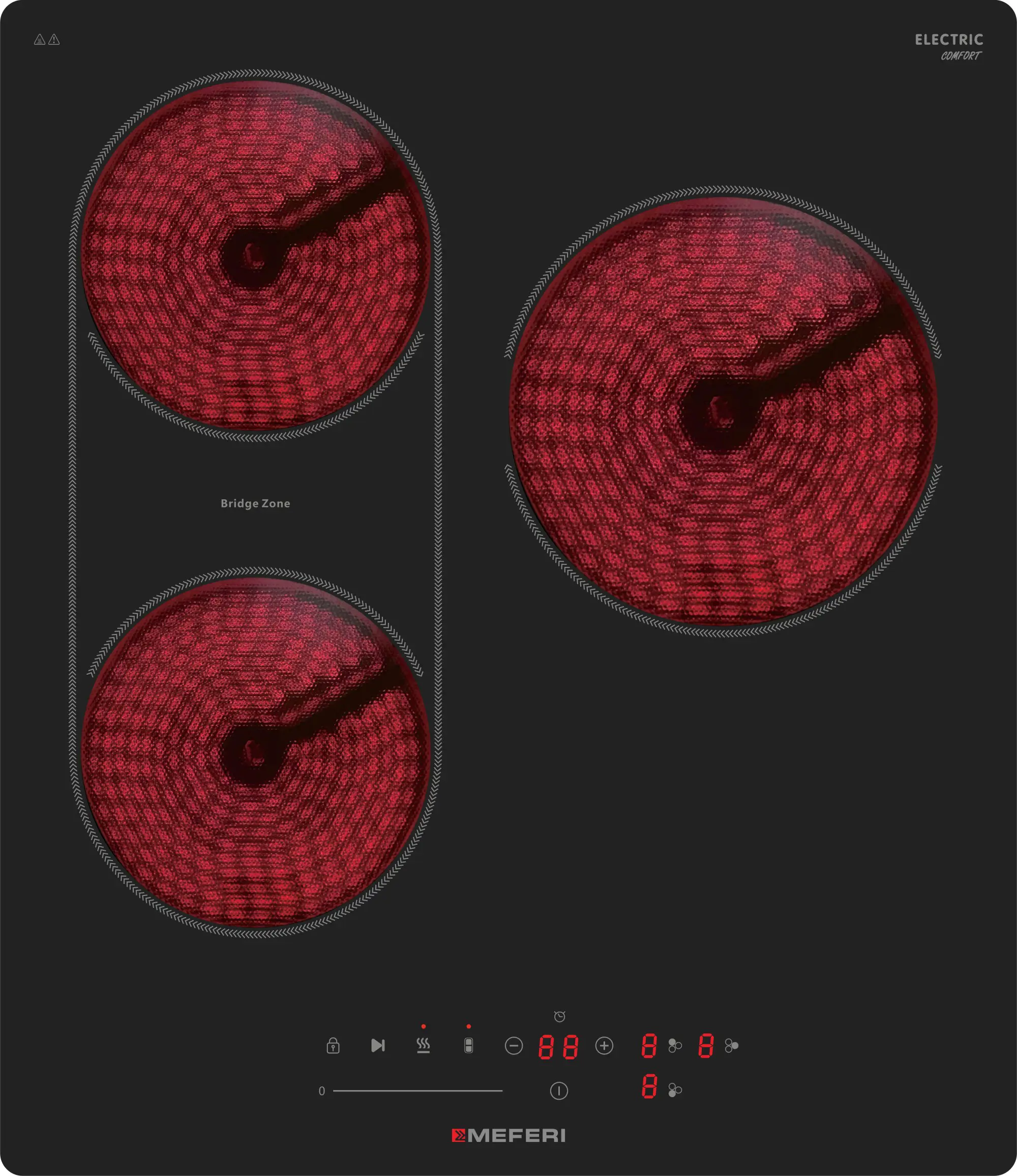 Изображение товара Электрическая стеклокерамическая варочная панель Meferi MEH453BK COMFORT 45 см