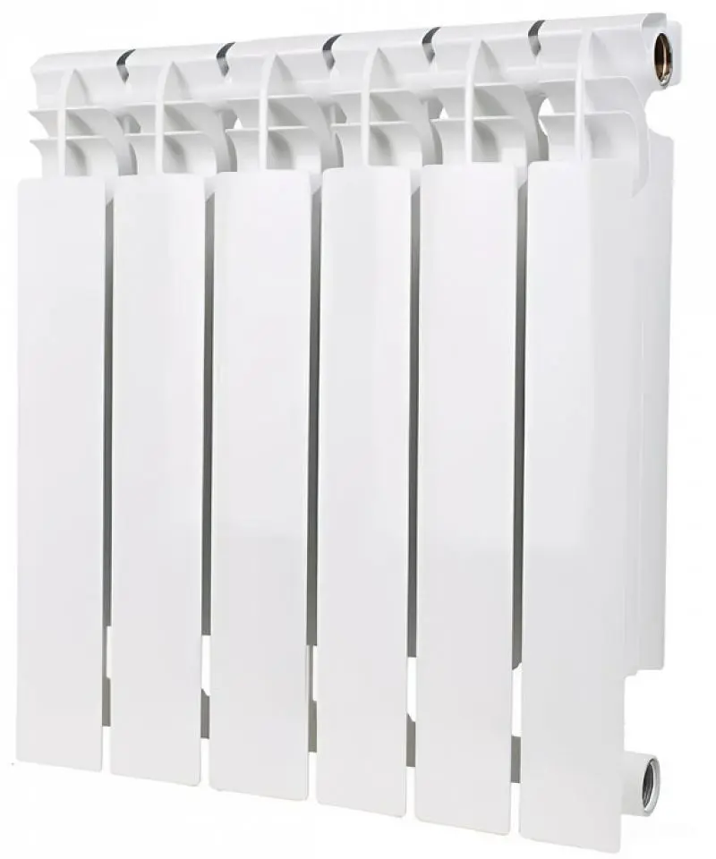 Изображение товара Радиатор секционный Ogint Classic 500 6 секц Qну=768Вт 500/98 6 секций боковое подключение алюминий цвет белый с кронштейном
