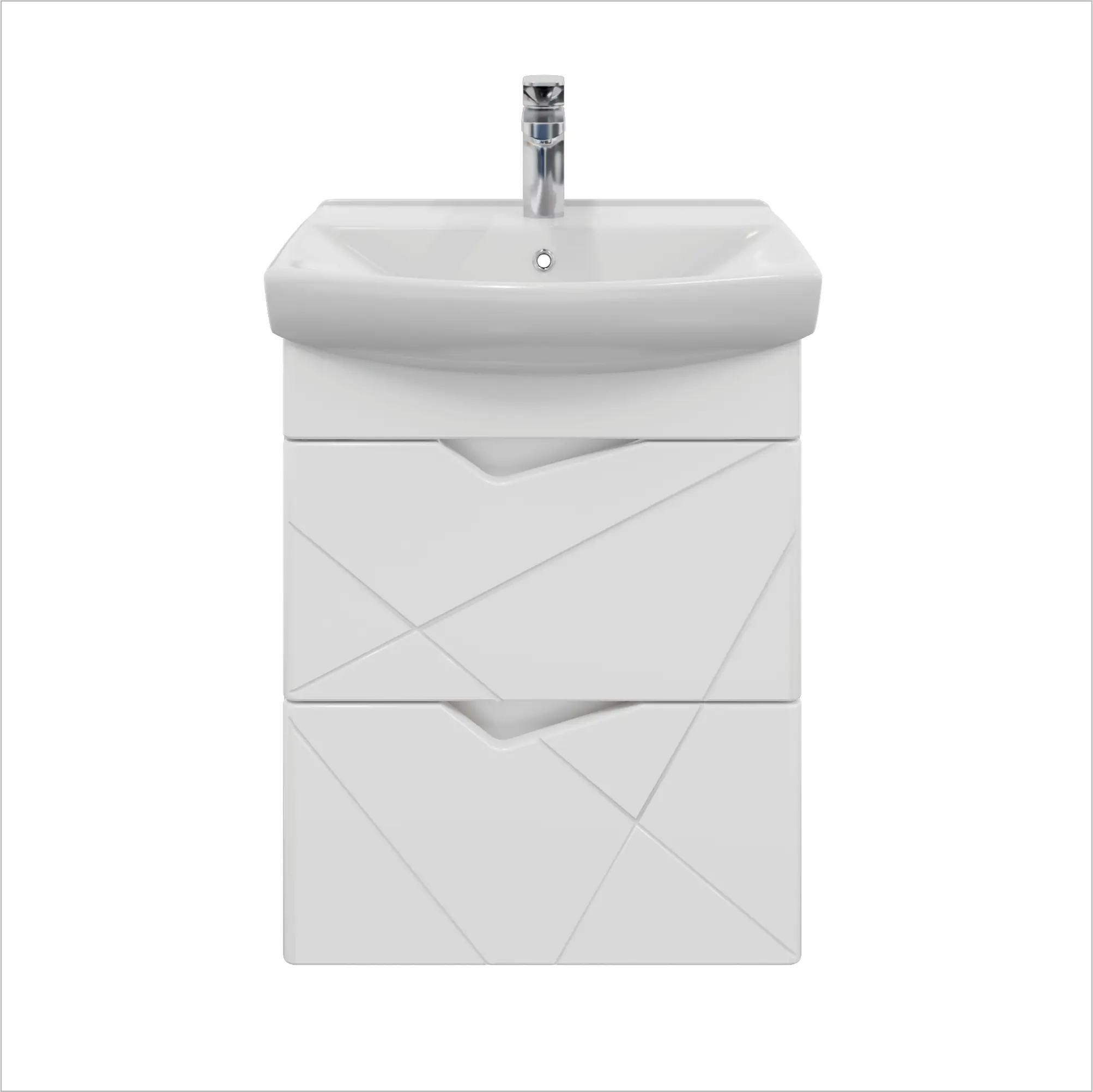 Изображение товара Тумба с раковиной RUVANN YUTON 55 раковина Клермонт 55 в ванную подвесная цвет белый