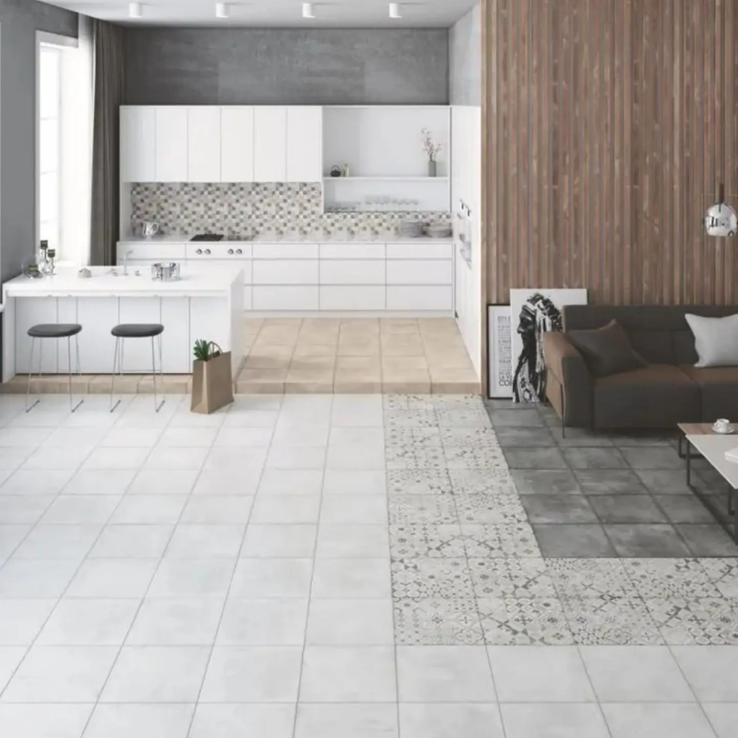 Изображение товара Керамогранит LB Ceramics Цемент Стайл 45x45 см светло-серый