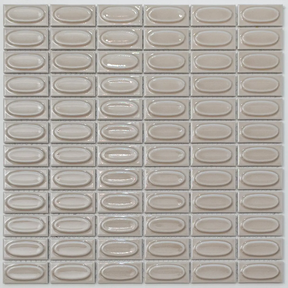 Изображение товара Декоративная керамическая мозаика NSmosaic R-363 30x30 см бежевый глянцевый