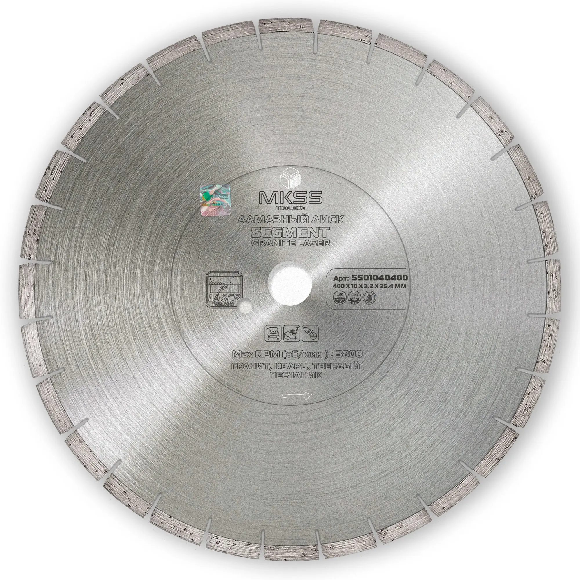 Изображение товара Диск алмазный по граниту MKSS TOOLBOX Segment Granite Laser 400x25.4x3.2 мм
