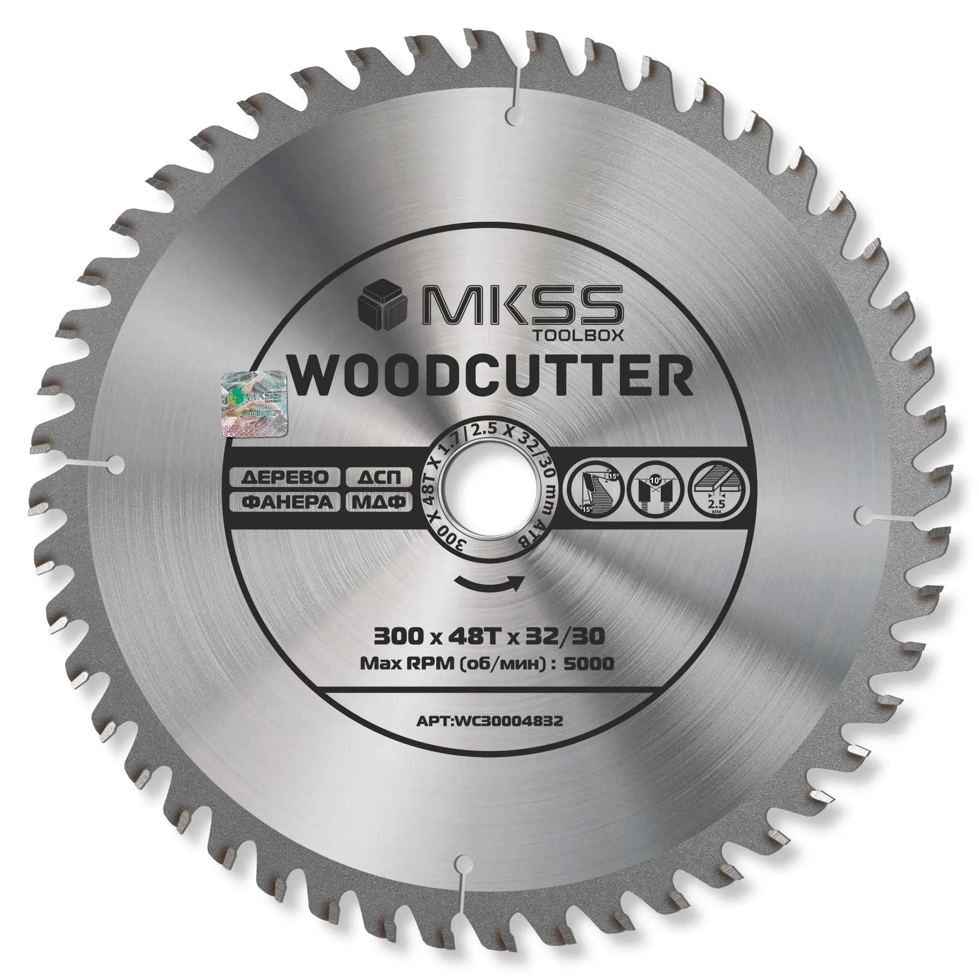 Изображение товара Диск пильный по дереву MKSS Toolbox Woodcutter WC3000 300мм