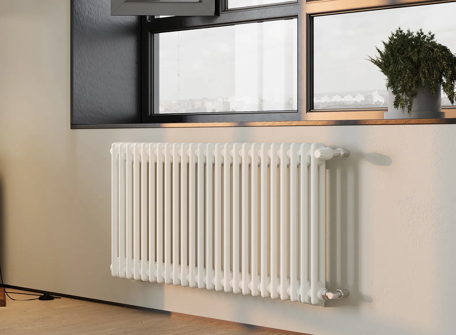 Изображение товара Горизонтальный трубчатый радиатор Nova Siluet NS-T3 570 14 S R9010M 14 секций