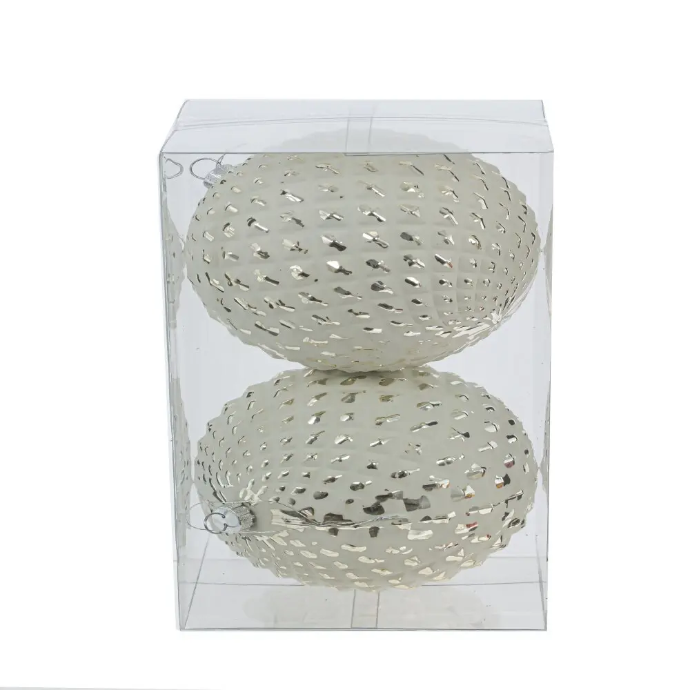 Изображение товара Набор елочных шаров 807897 9 см пвх белый 2 шт