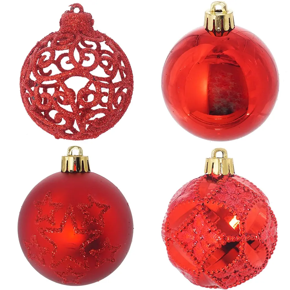 Изображение товара Набор елочных шаров 722926 6 см пвх красный 30 шт