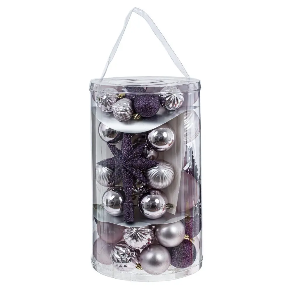 Изображение товара Набор елочных шаров 807914 5 см пвх фиолетовый 56 шт