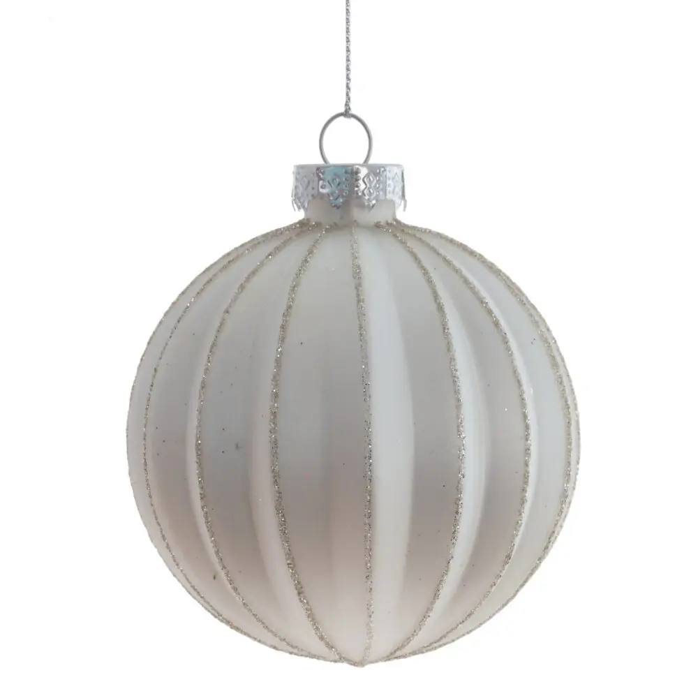 Изображение товара Елочный шар 809749 7 см стекло белый