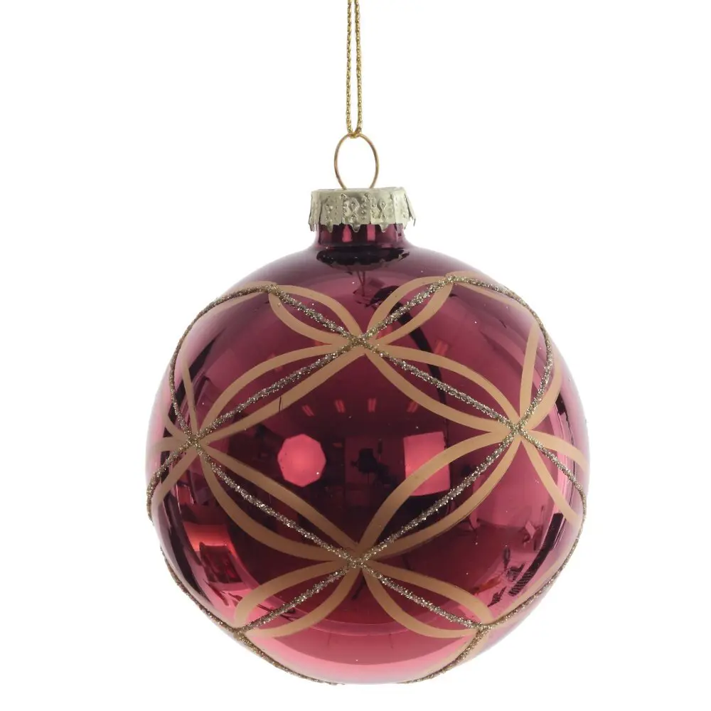 Изображение товара Елочный шар 809724 7.5 см стекло красный