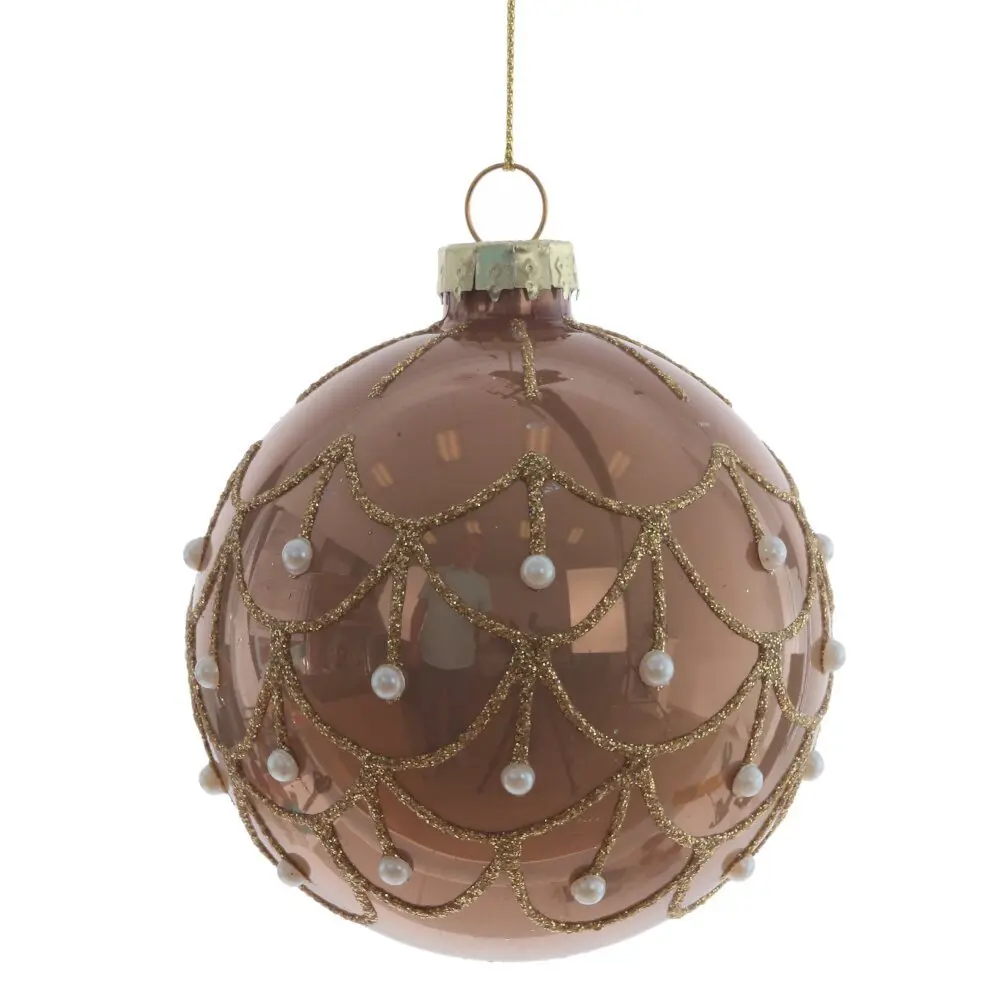 Изображение товара Елочный шар 809736 7.5 см стекло жёлтый / золотой