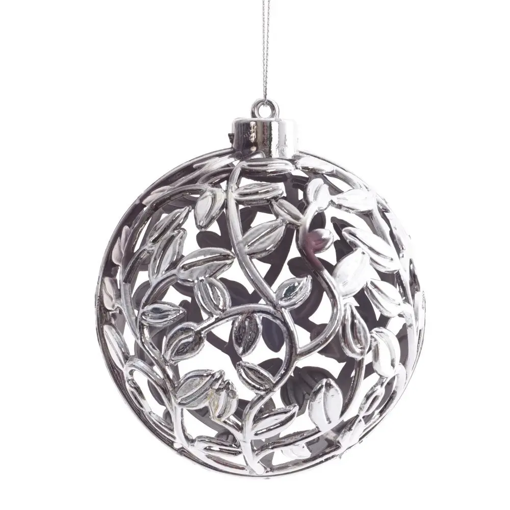 Изображение товара Елочный шар 808039 10 см пвх серый / серебристый