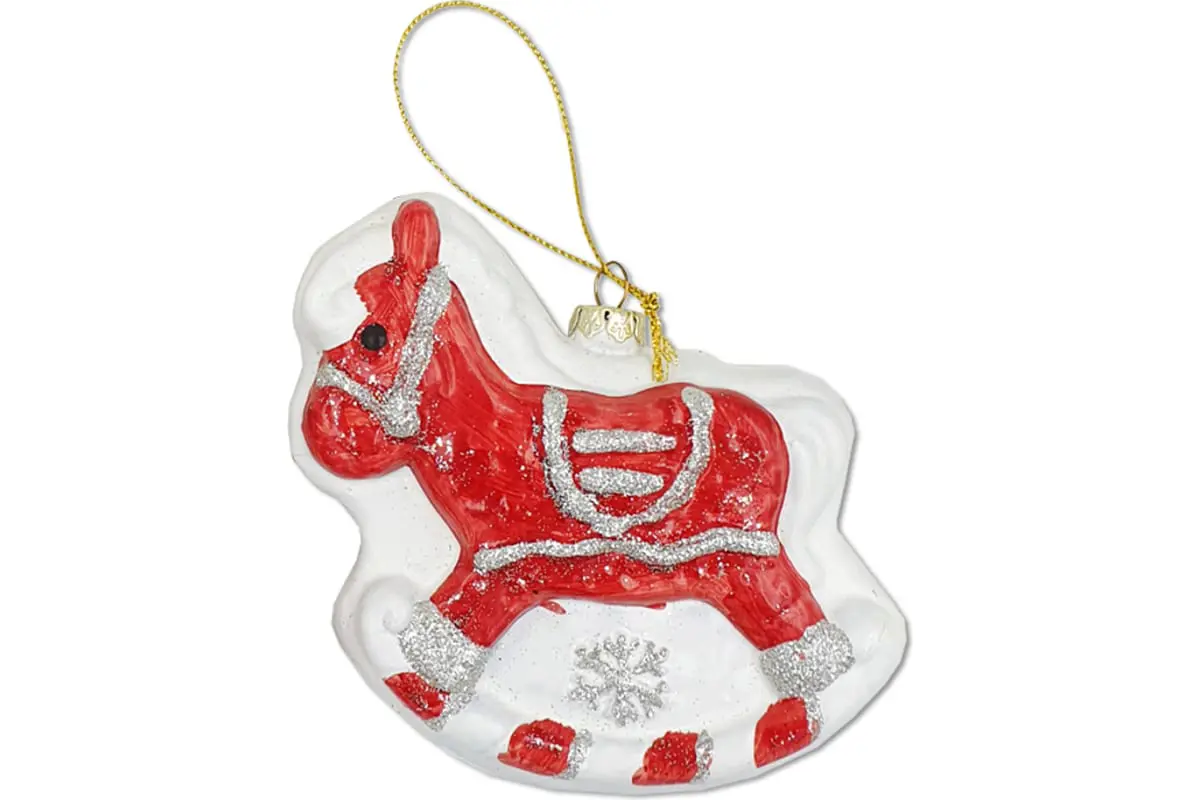 Изображение товара Елочная игрушка Лошадка Магия праздника NY15 11 см х 10 см красный