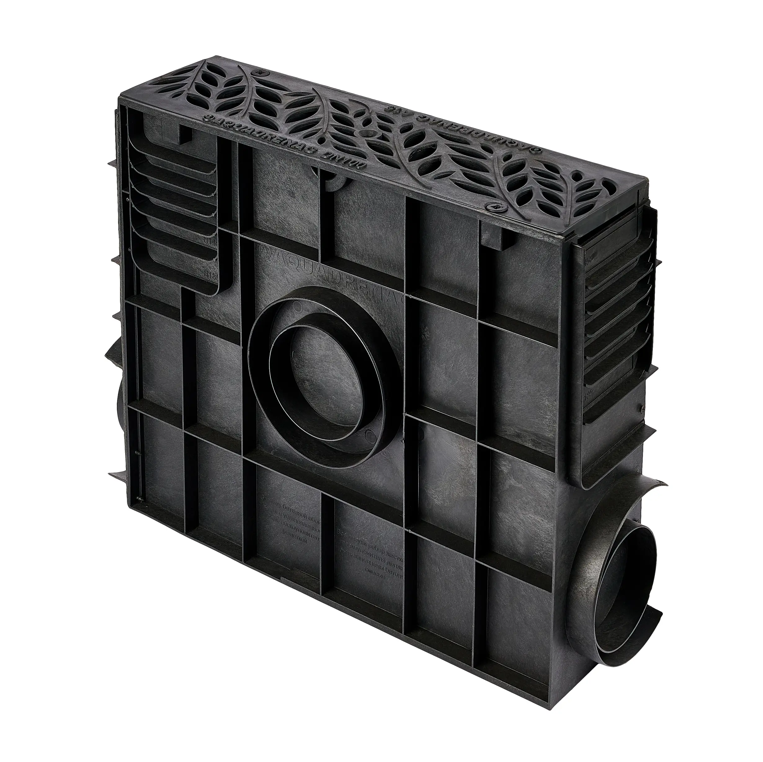 Изображение товара Пескоуловитель Aquadrenag с решеткой пластиковой черной 500x146x420мм черный