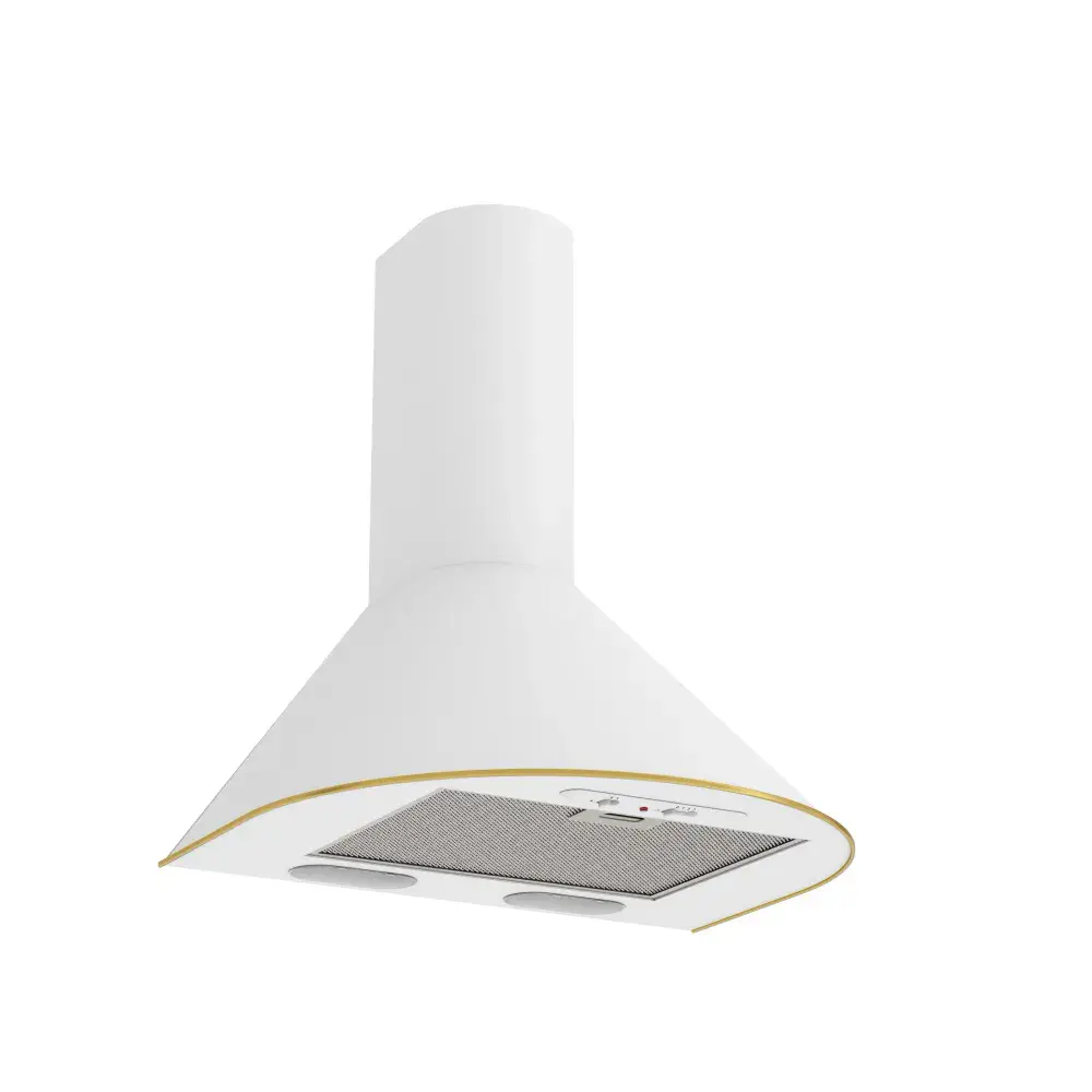 Изображение товара Вытяжка Elikor Эпсилон 60 белый/золотой кант 59 см цвет белый
