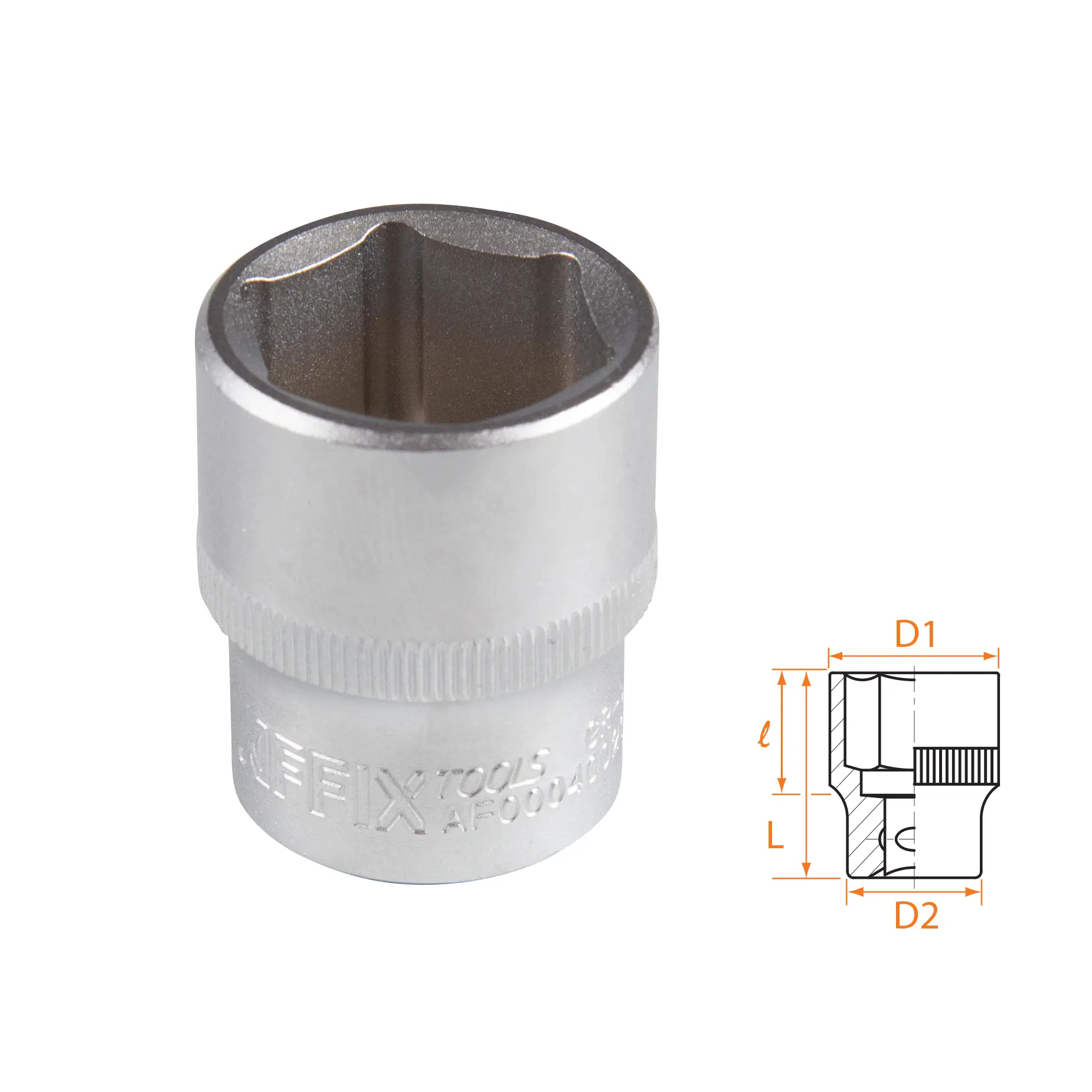 Изображение товара Торцевая головка шестигранная Affix 23 мм 1/2 дюйма Cr-V хромированная