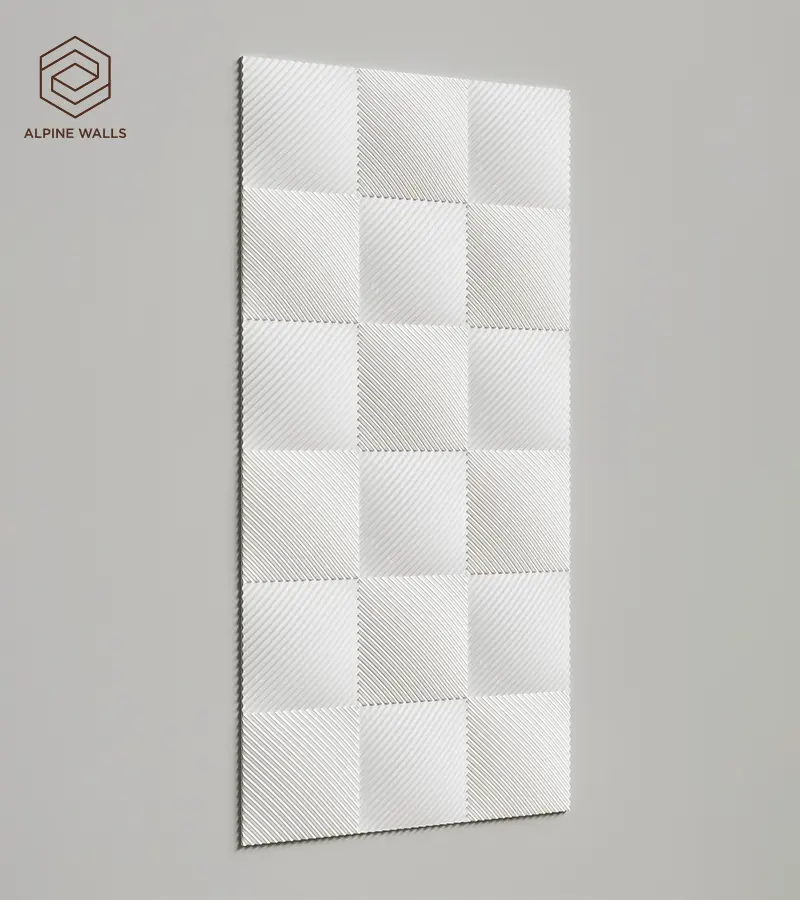 Изображение товара Декоративная панель Alpine walls 4 белый 1200x600x25мм 2.16м² 3шт