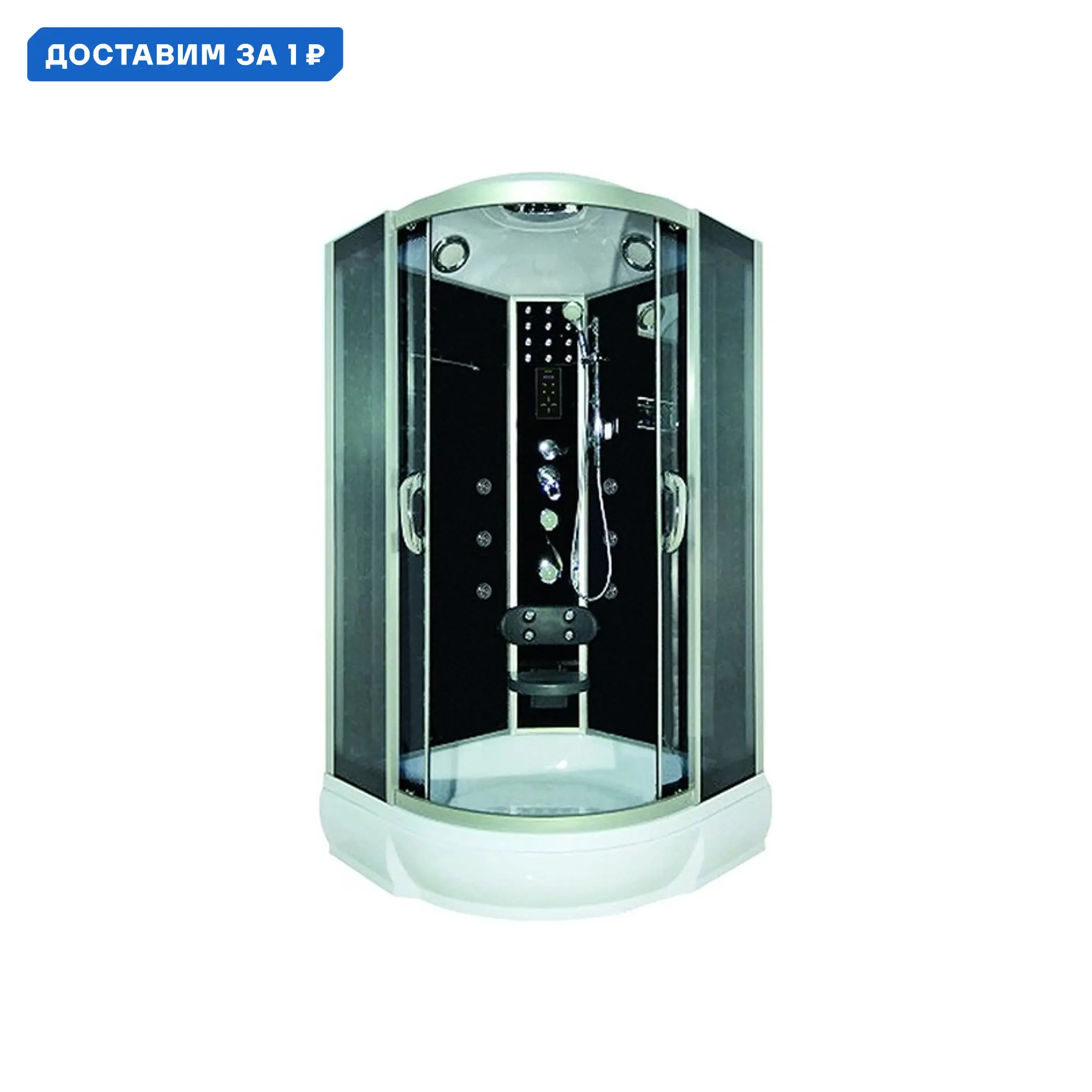 Изображение товара Душевая кабина River Temza 90/26 TH 1/4 круга средний поддон 90x90 см