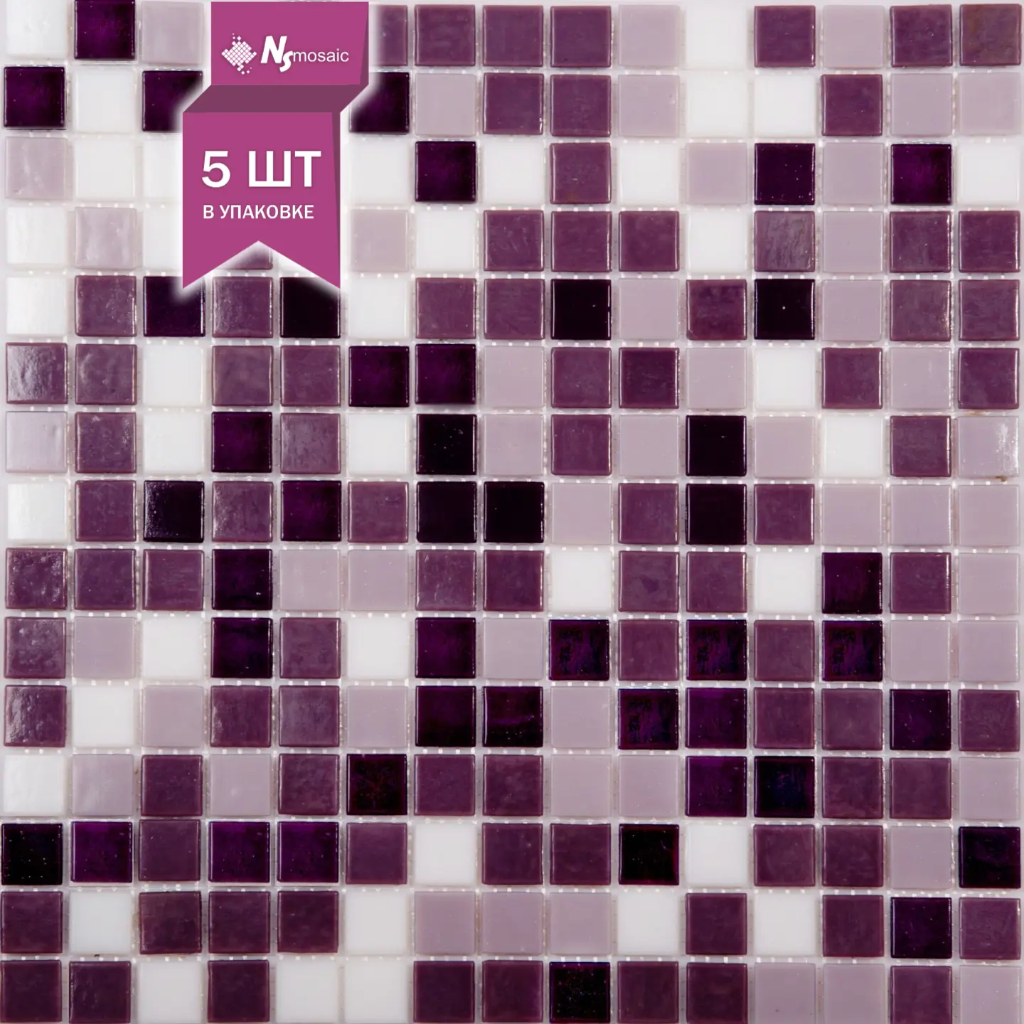 Изображение товара Декоративная стеклянная мозаика Nsmosaic Mix16 для внутренней и наружной отделки 32.7х32.7 см