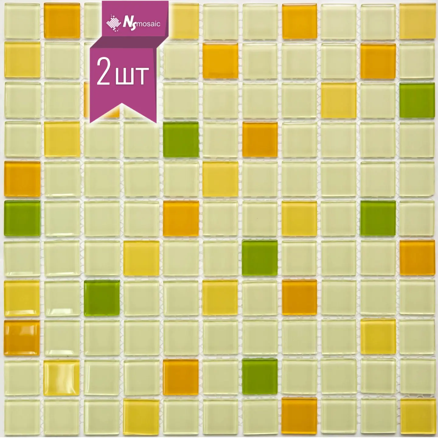 Изображение товара Декоративная мозаика Nsmosaic S-461 NS01GL0038nsk 30x30см цвет Разноцветный