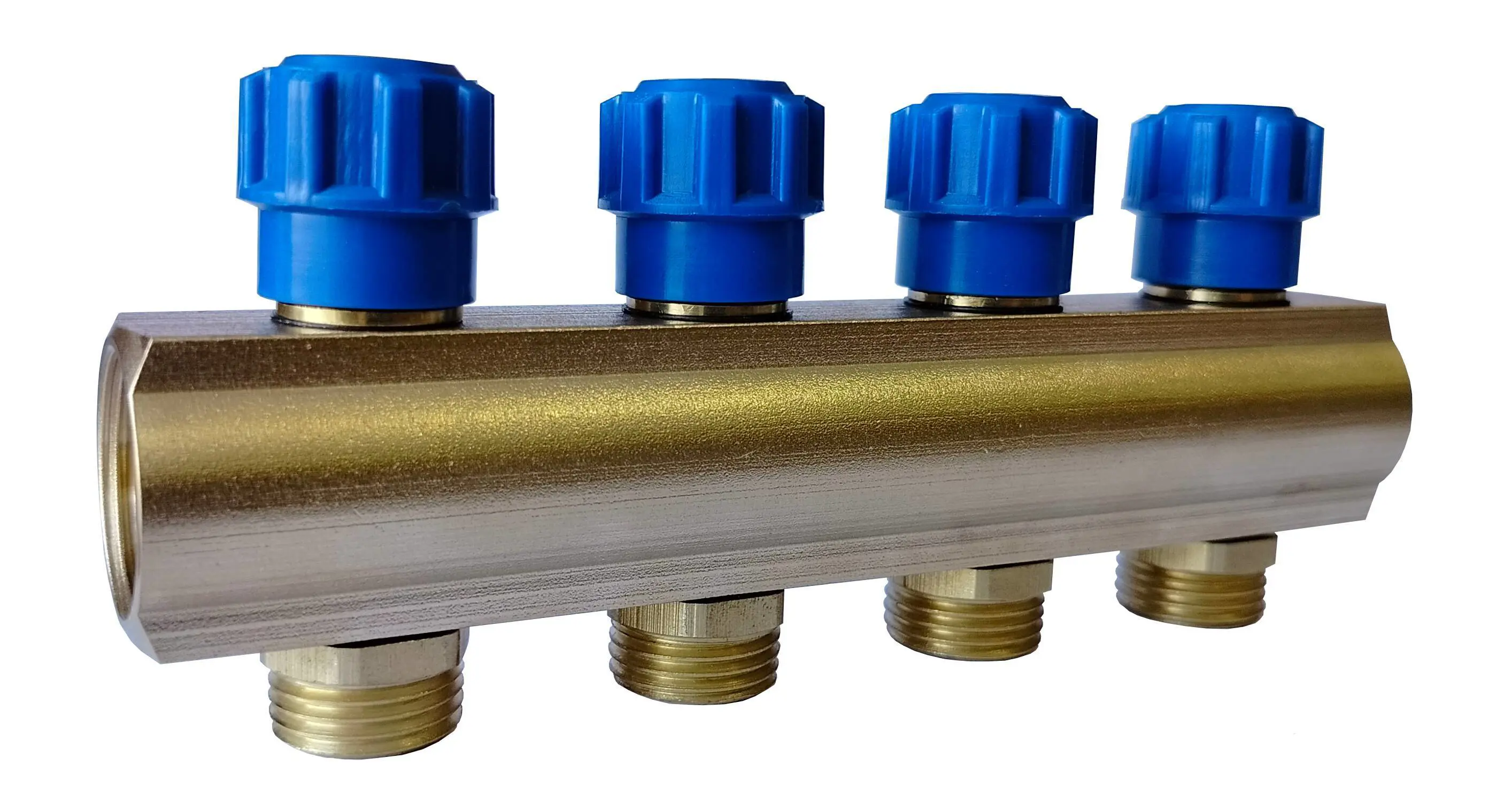 Изображение товара Коллектор распределительный Апогей 410905 4 выхода 3/4x1/2 евроконус латунь