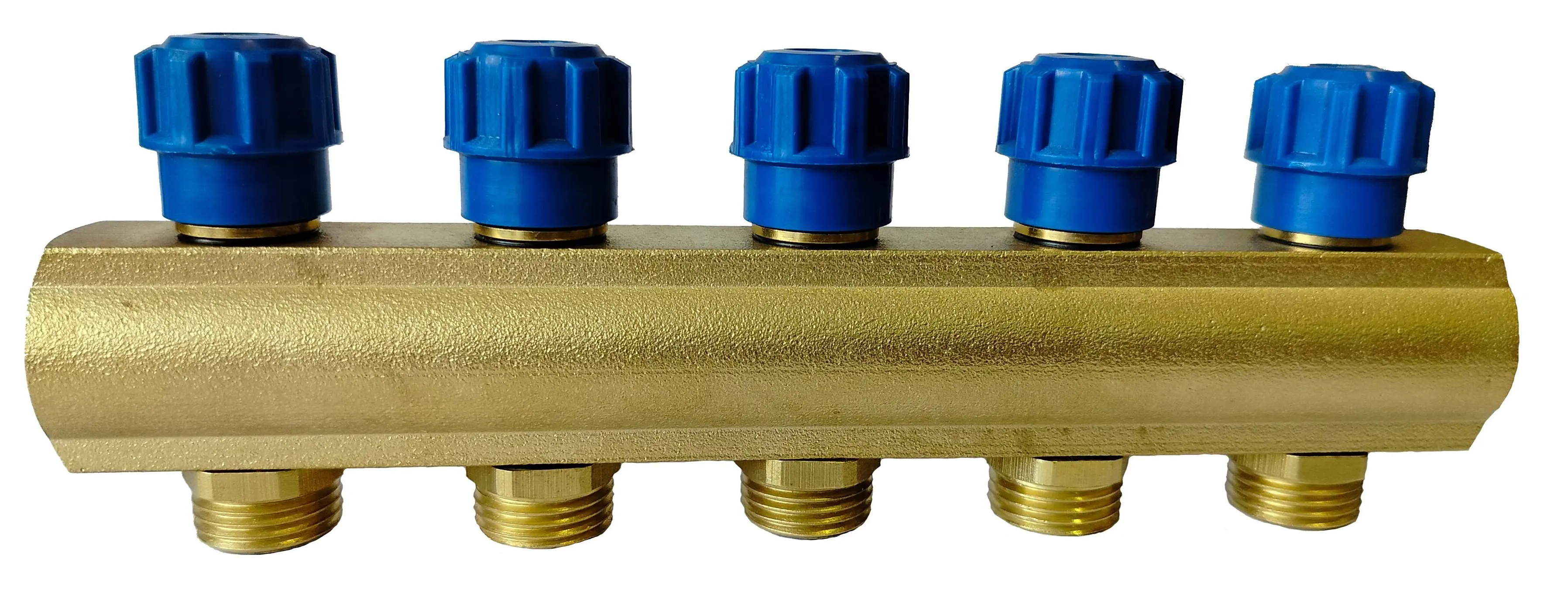Изображение товара Коллектор распределительный Апогей 410906 3/4"x1/2" евроконус 5 выходов латунь