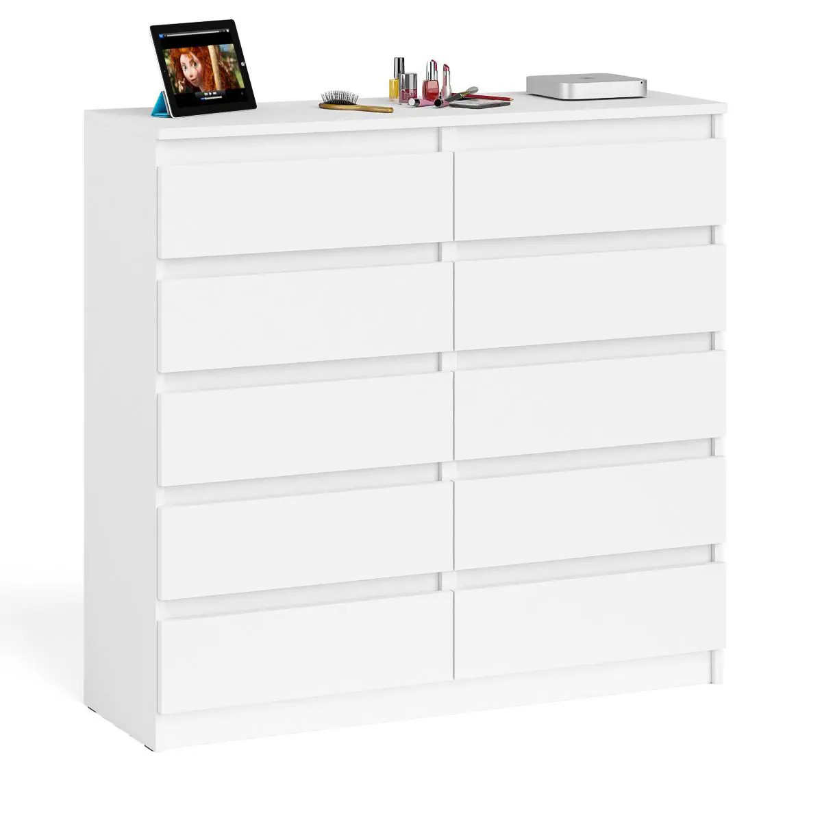 Изображение товара Комод СВК Мори МК1200.10 10 ящиков 120х41х115 см ЛДСП цвет белый